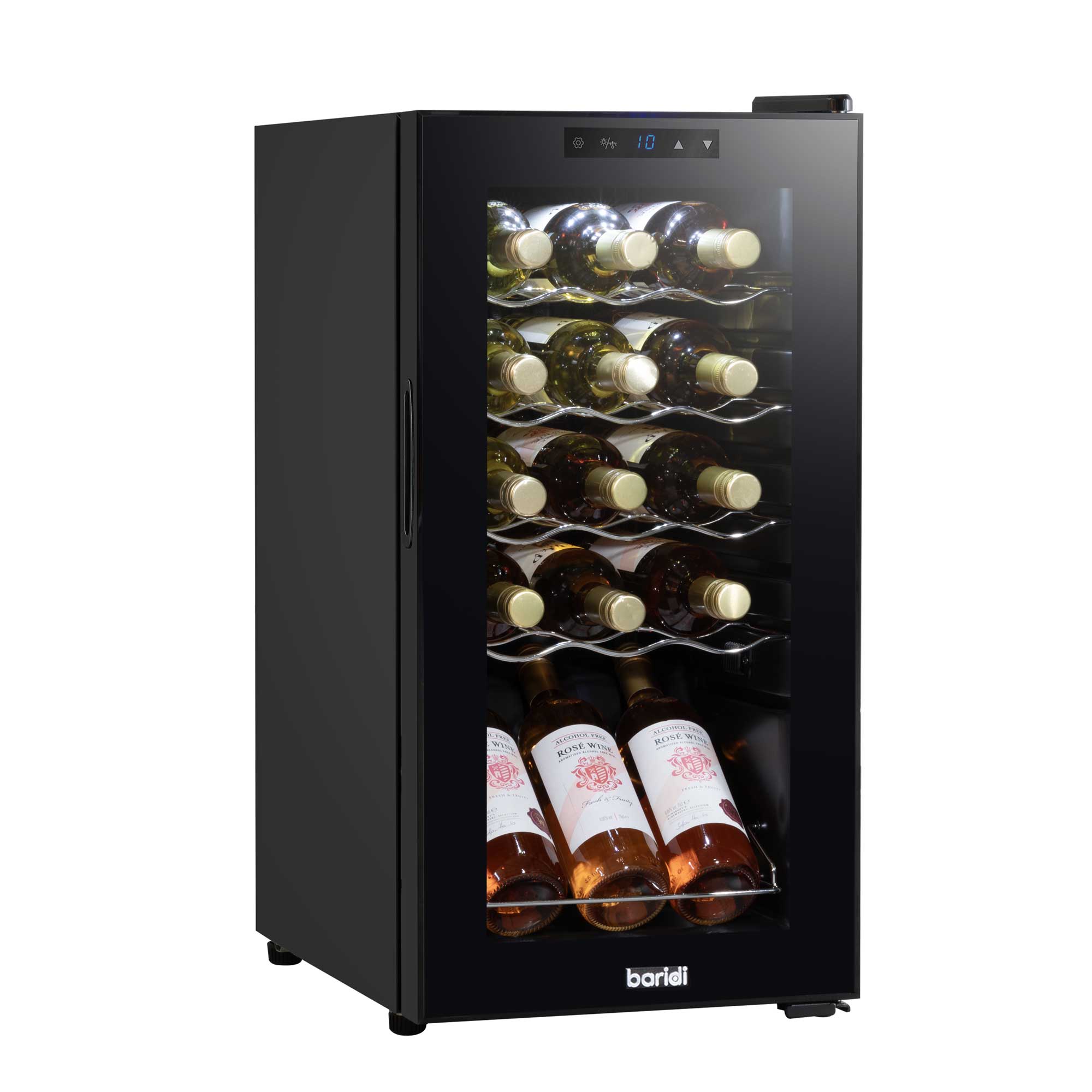 Baridi 15 Bottle Wine Fridge with Touch Controls & LED Light, Black - DH5