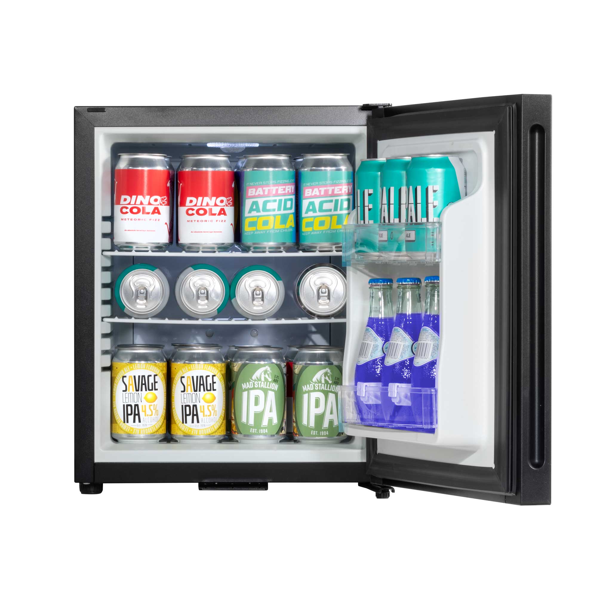 Baridi 25L Ultra Quiet Drinks & Wine Mini Cooler Fridge with LED Light, Black - DH57