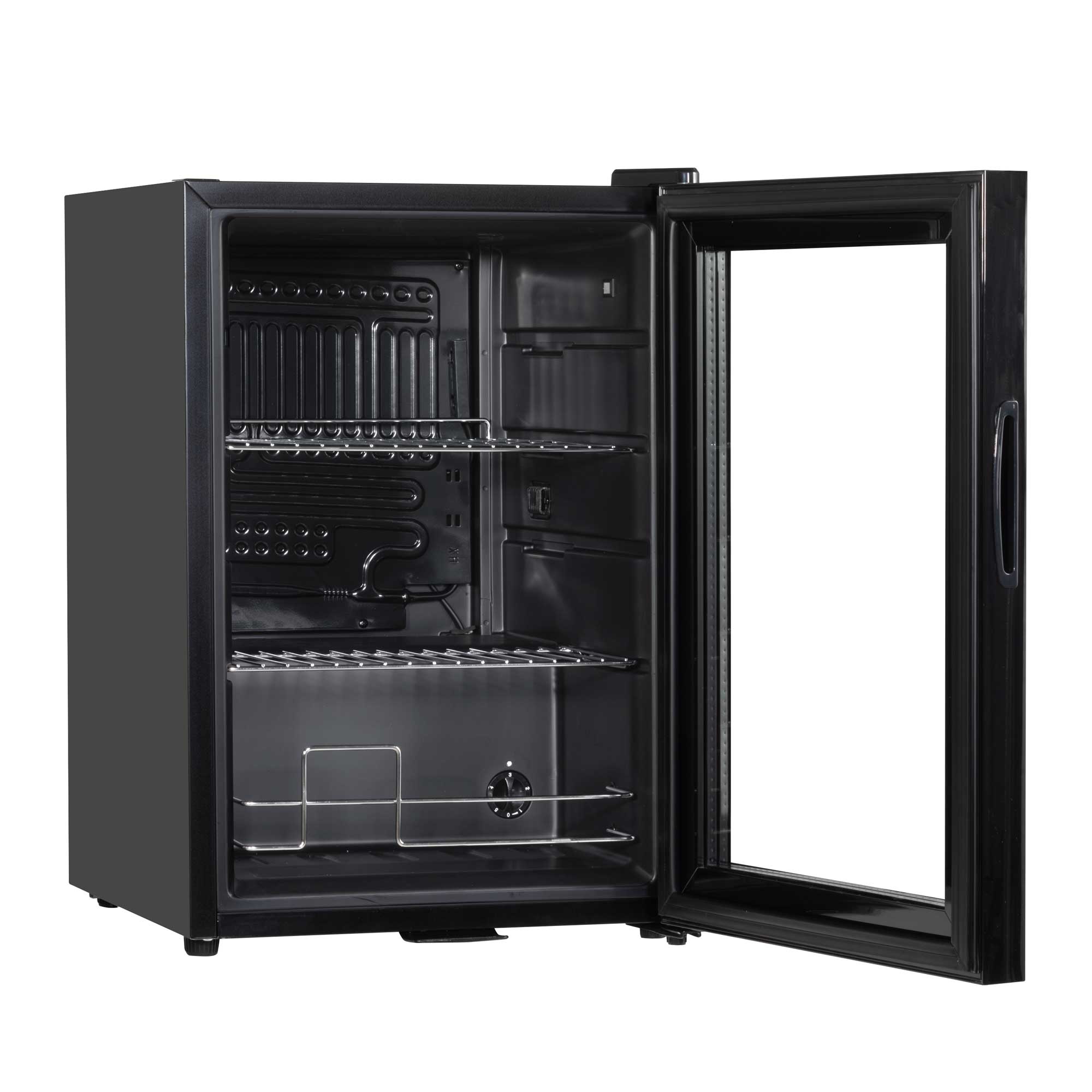 Baridi 60L Beer & Drinks Fridge with LED Light, Black and Glass Door - DH62