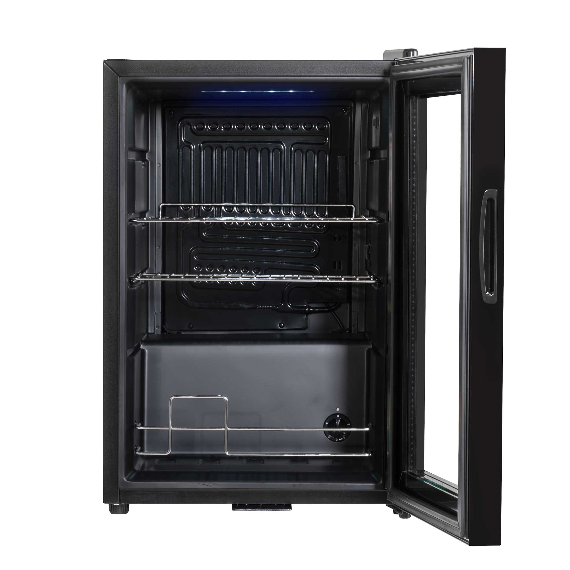 Baridi 60L Beer & Drinks Fridge with LED Light, Black and Glass Door - DH62