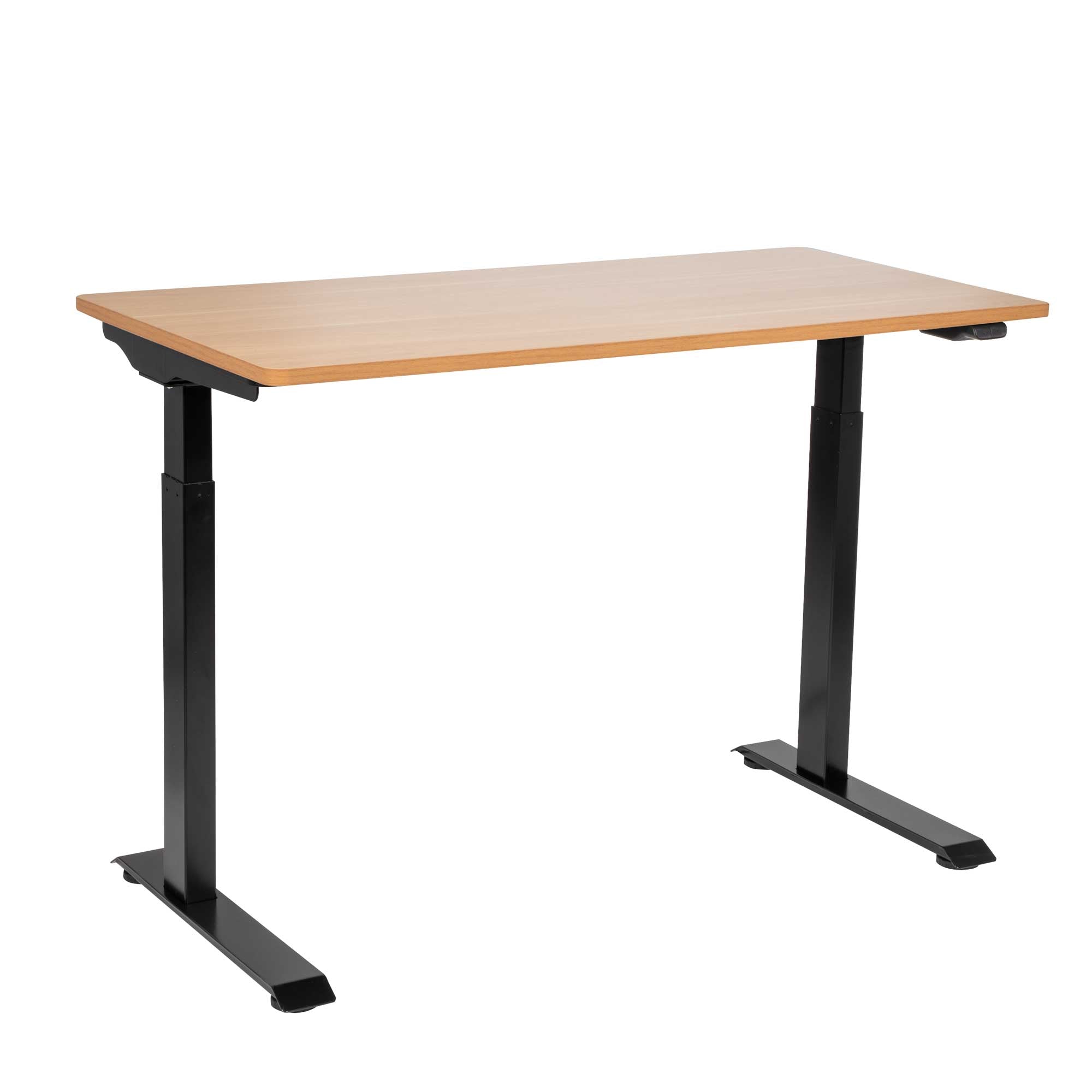 Single Motor Height Adjustable Sit & Stand Desk, Oak, 1200 x 600mm - DH66