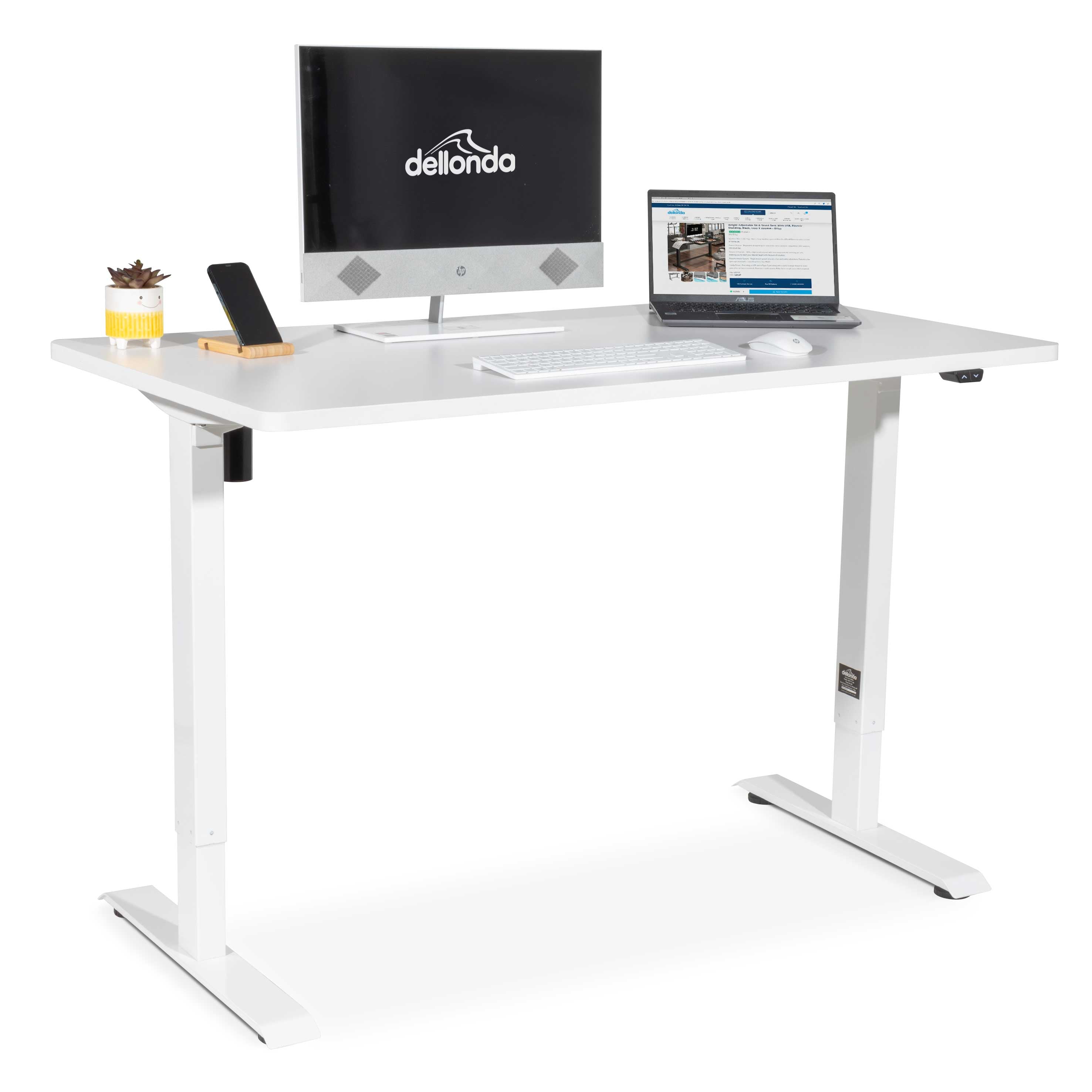 Single Motor Height-Adjustable Electric Sit & Stand Desk with White Desktop - DH67