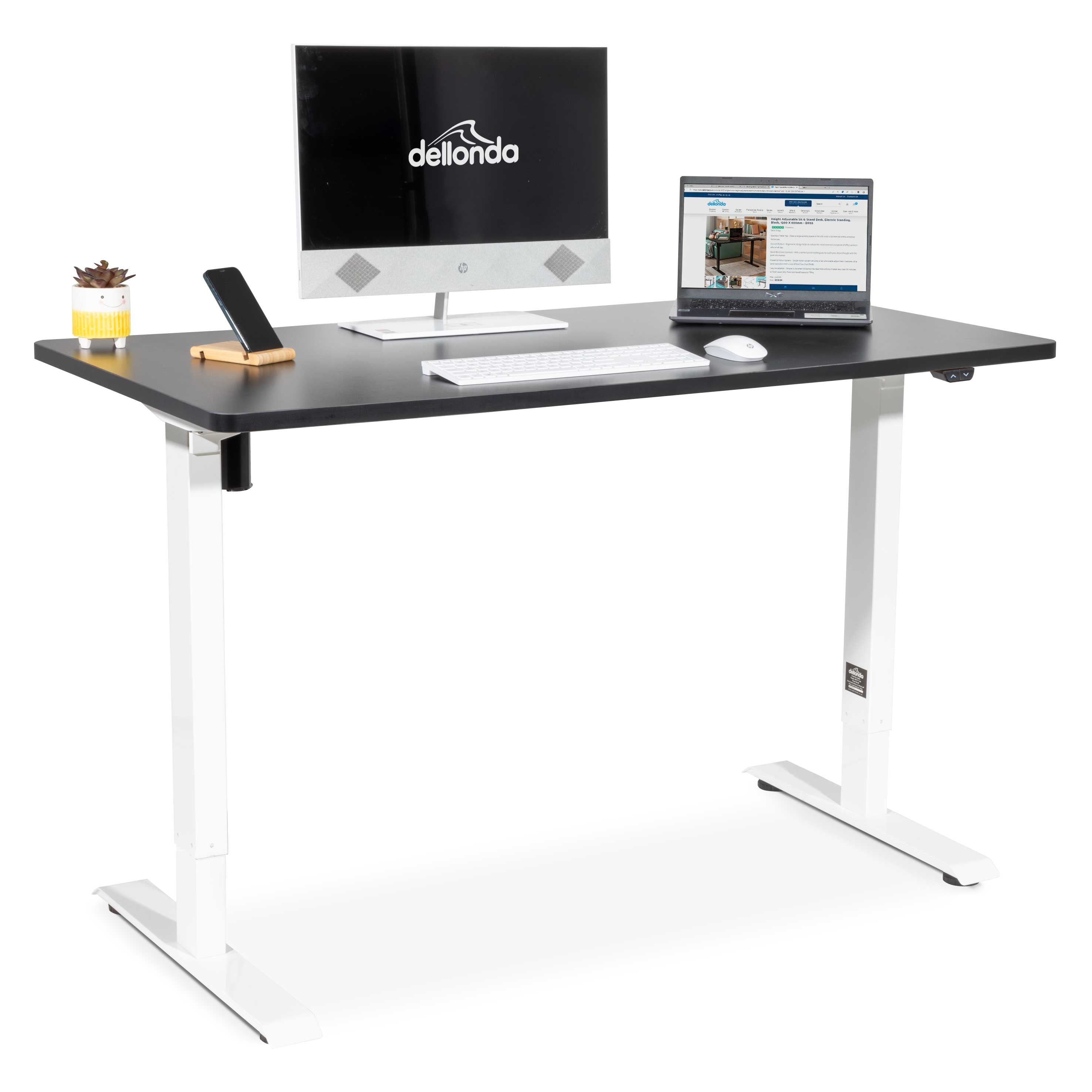 Single Motor Height-Adjustable Electric Sit & Stand Desk with Black Desktop - DH69