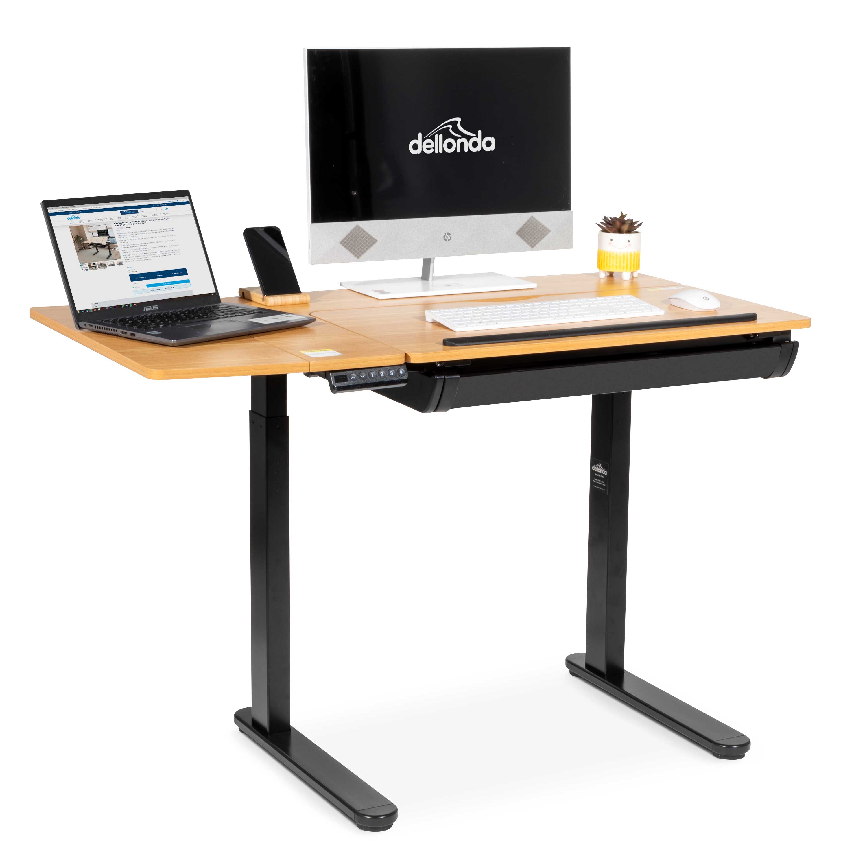 Electric Standing Drafting Desk, Drawing Sit/Stand Table with 0°-40° Tilt & Drawer - DH71