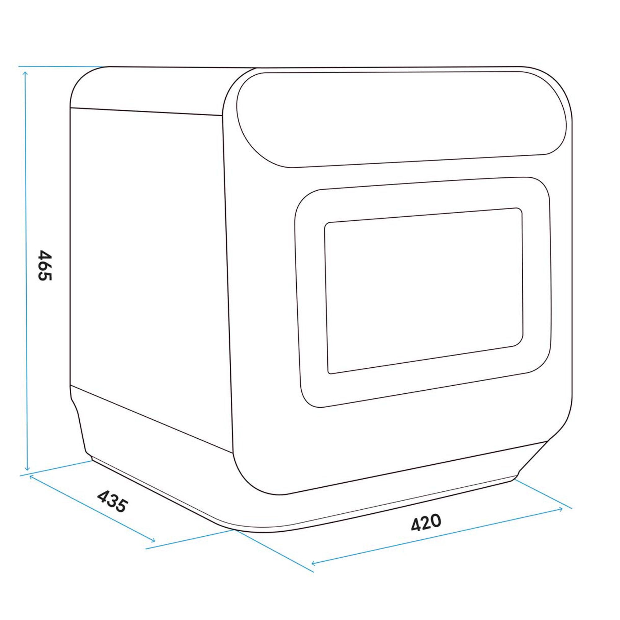 Baridi Mini Portable Tabletop 6L Dishwasher with 3 Place Settings, 7 Wash Functions - DH72