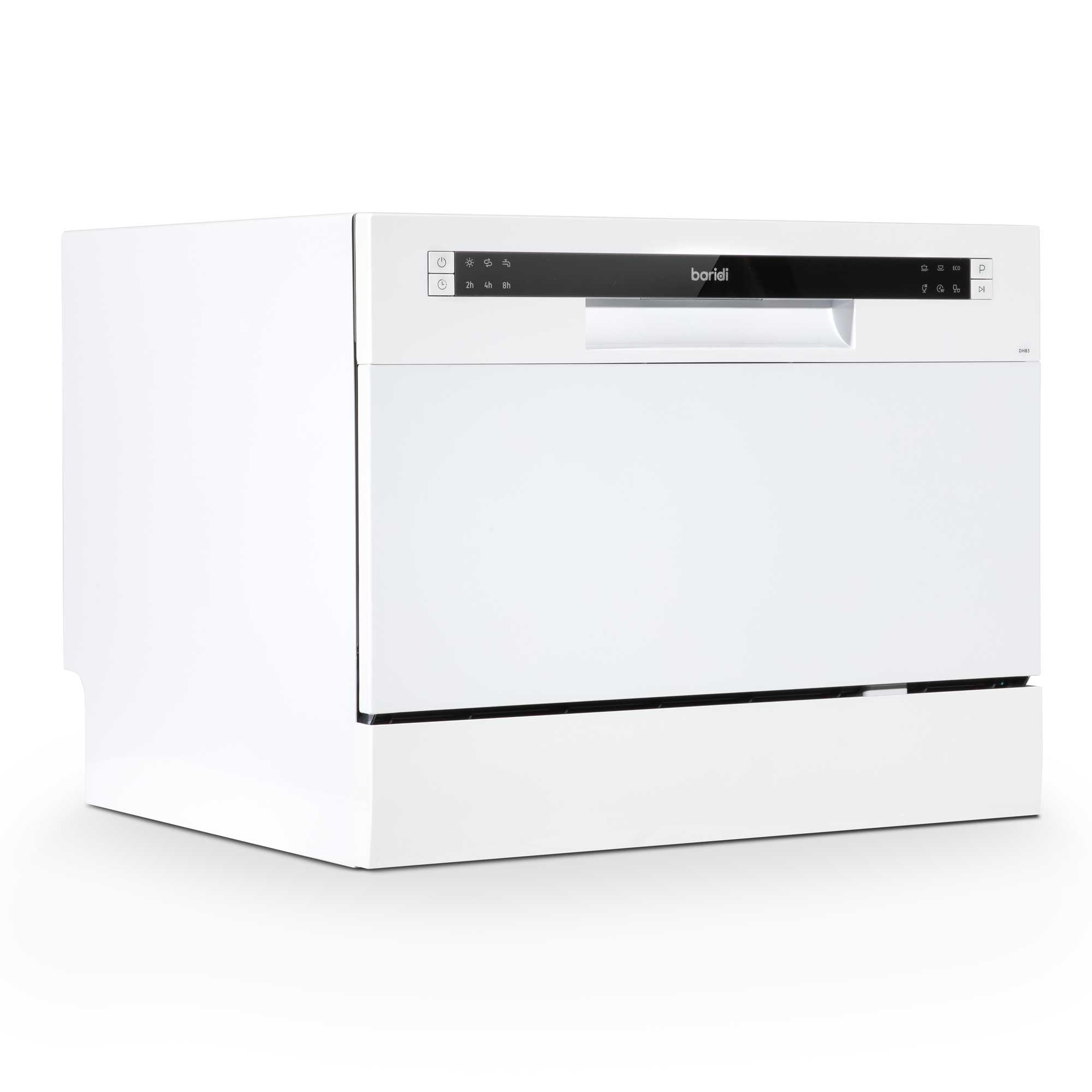 Baridi Compact Tabletop Dishwasher 6 Place Settings, 6 Programmes, Low Noise, 6.5L - White - DH83