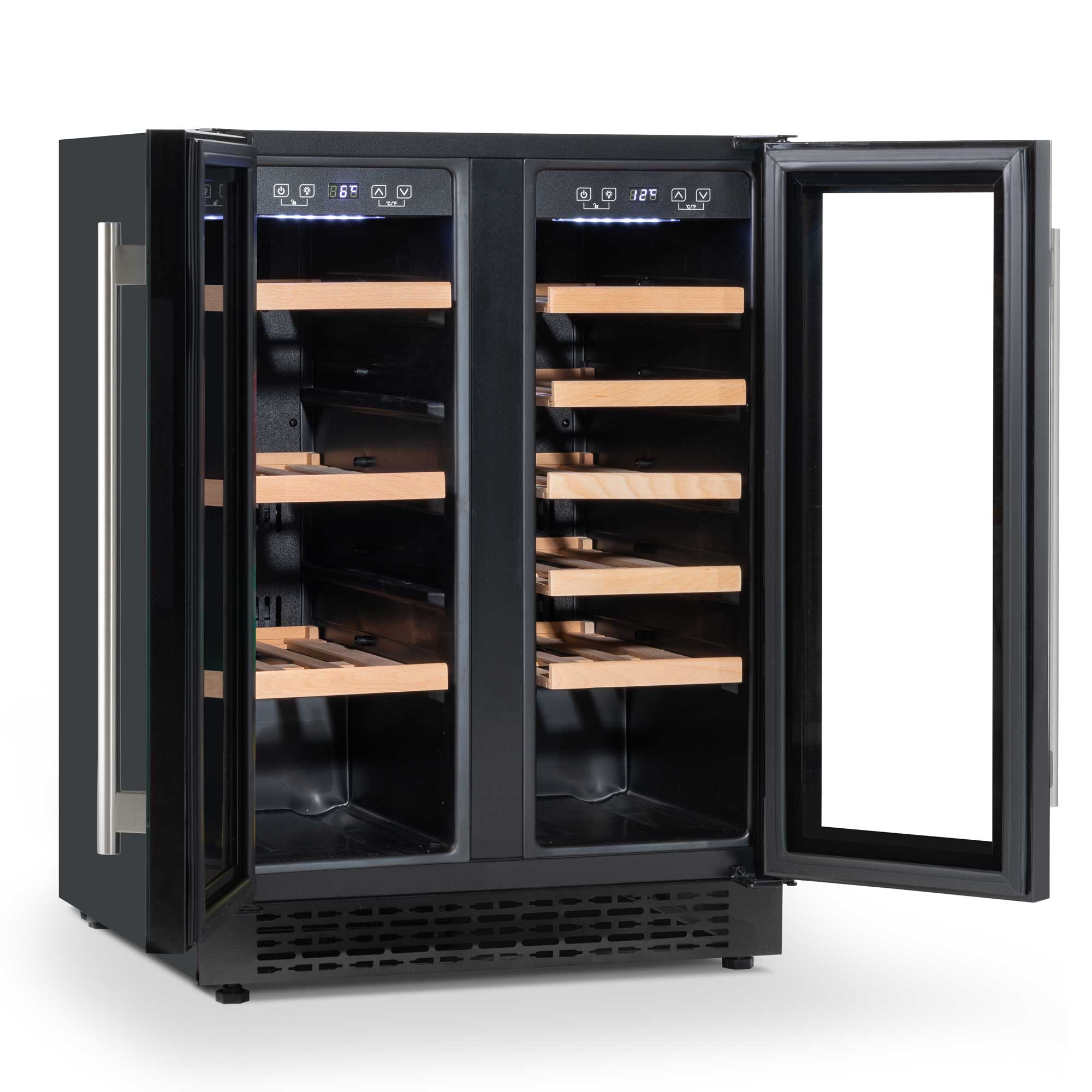 Baridi Dual Zone Wine Cooler and Drinks Fridge 40 Bottle/120 Can Under Counter/Freestanding - DH96