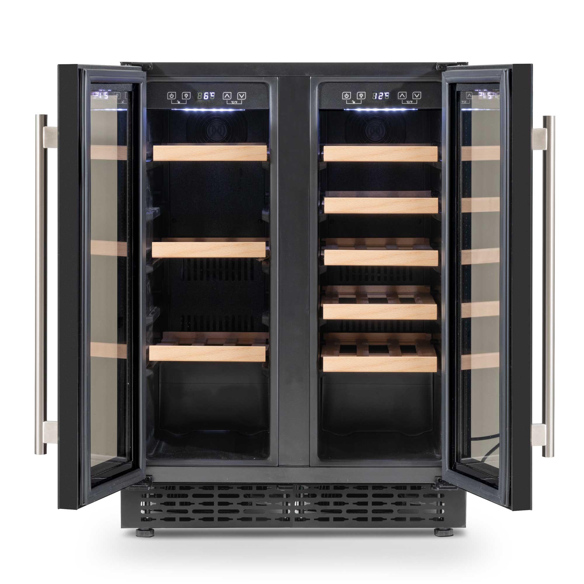 Baridi Dual Zone Wine Cooler and Drinks Fridge, 40 Bottle/120 Can, Under Counter/Freestanding - DH96