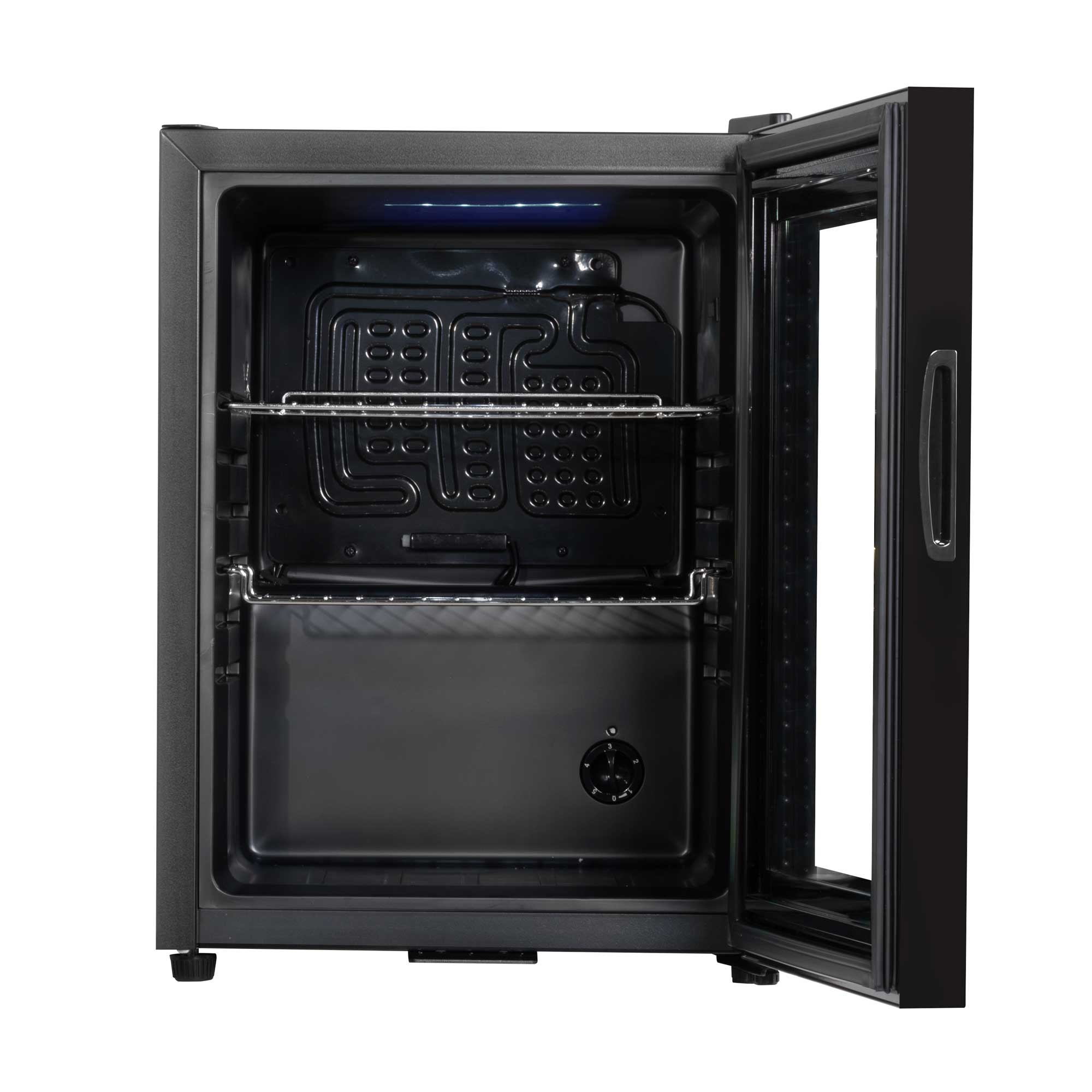 Baridi 40L Drinks Mini Fridge with LED Light, Black and Glass Door - DH98