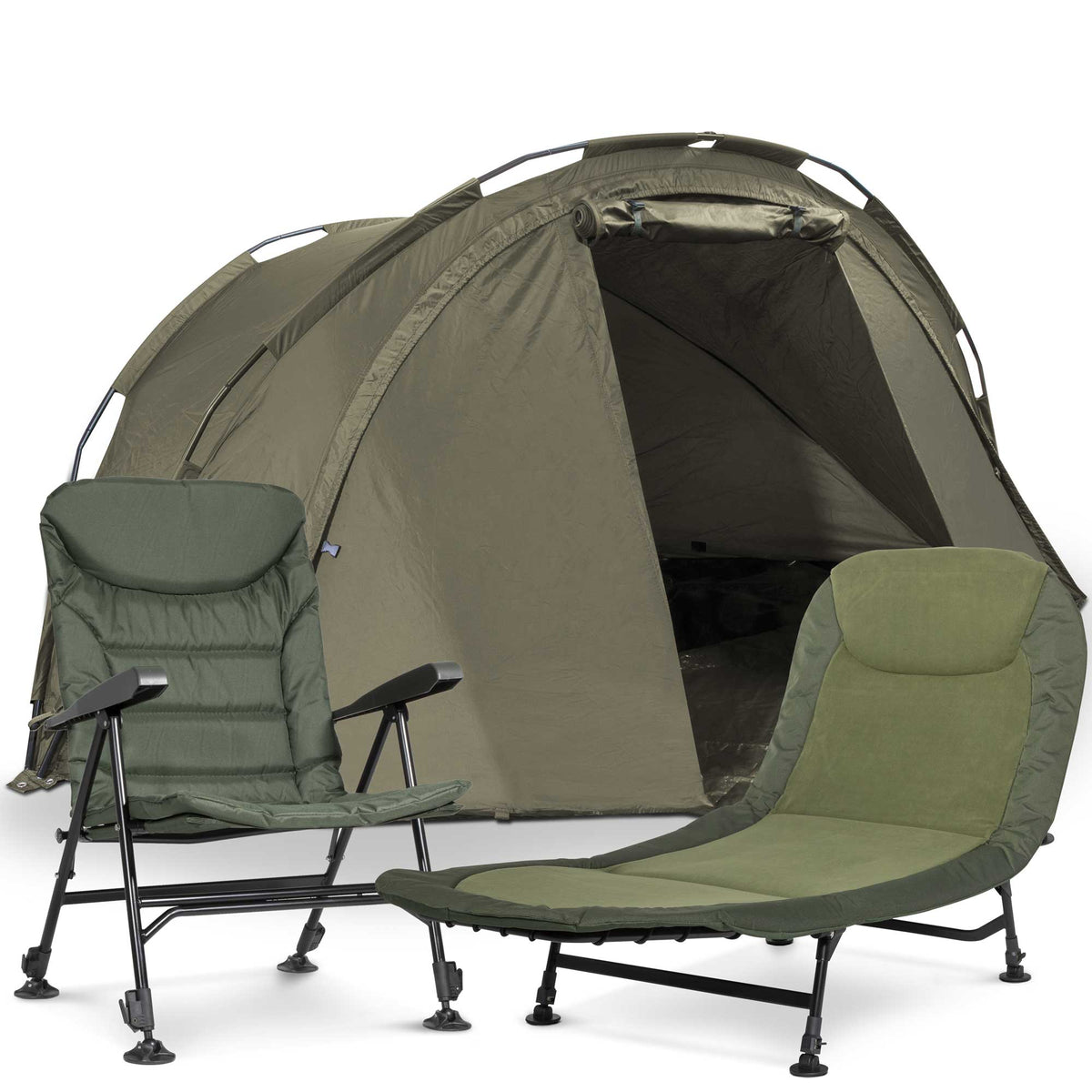 Fishing Bivvy Tent, 2-Man Waterproof UV Protection, Fishing Chair & Be -  Dellonda