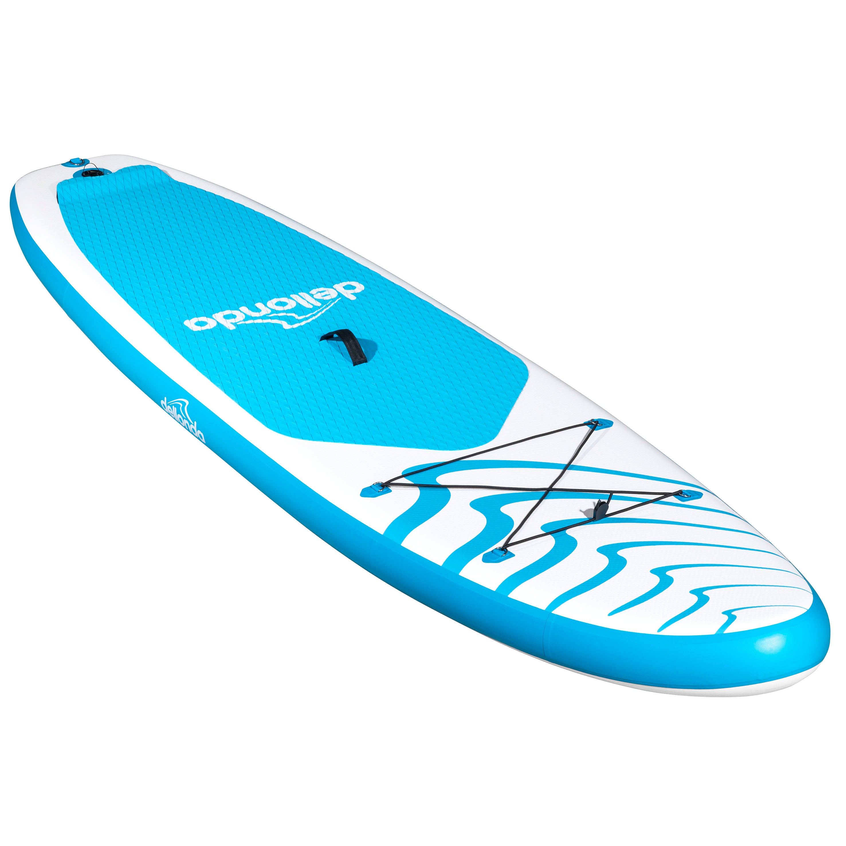 Inflatable Stand Up Paddle Board, SUP, Light Blue/White, 10'6", Leash, Pump, Carry Bag, DL152