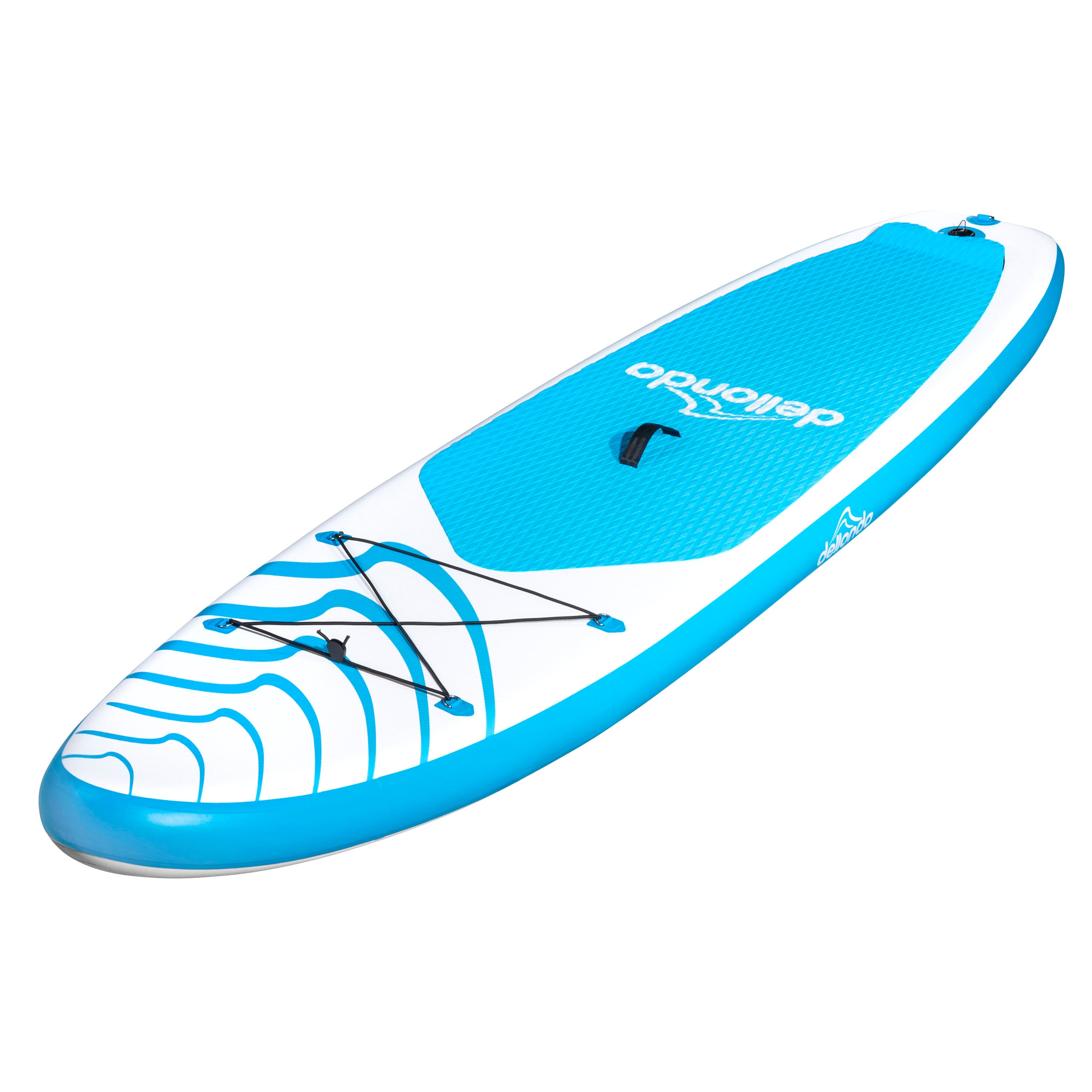 Inflatable Stand Up Paddle Board, SUP, Light Blue/White, 10'6", Leash, Pump, Carry Bag, DL152