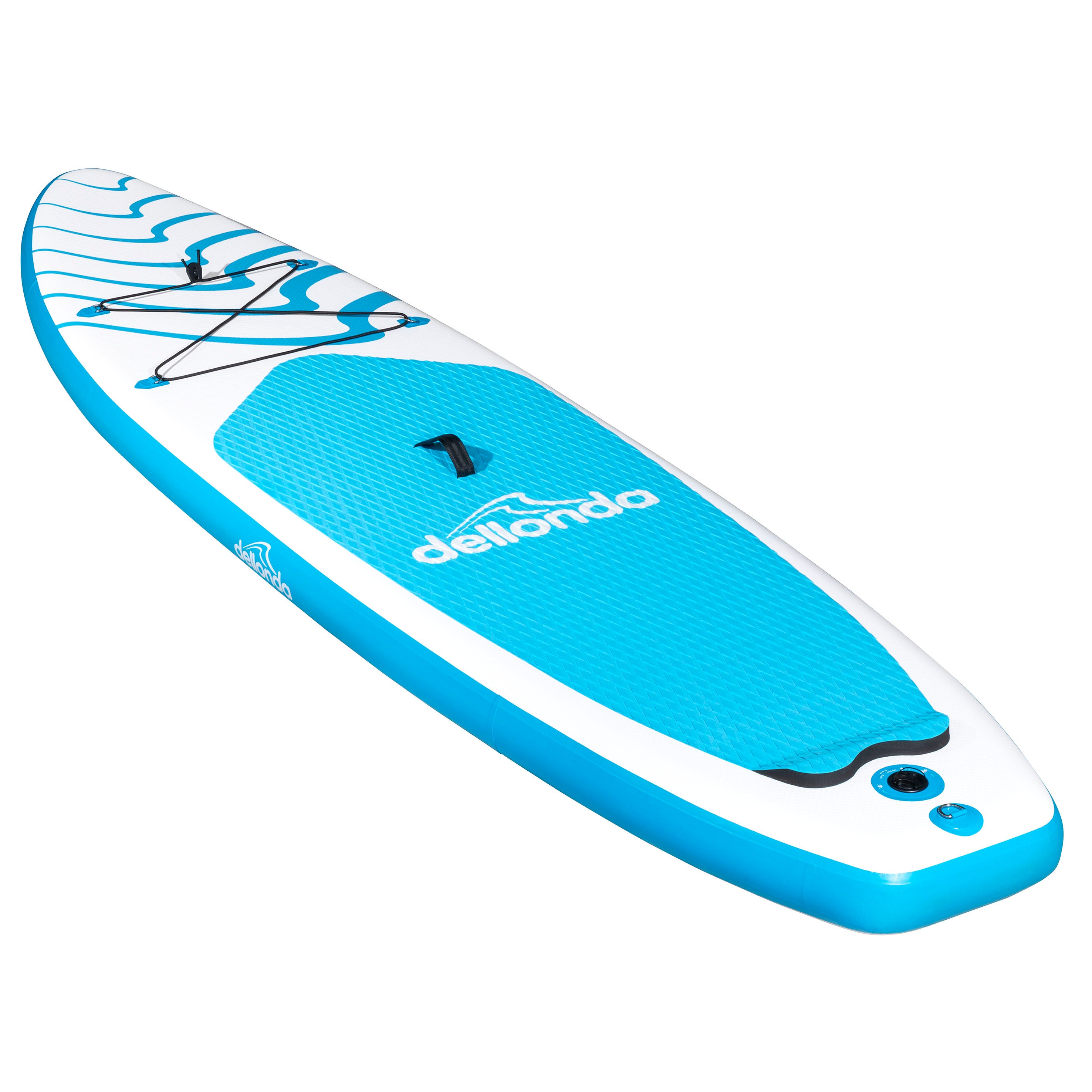 Inflatable Stand Up Paddle Board, SUP, Light Blue/White, 10'6", Leash, Pump, Carry Bag, DL152