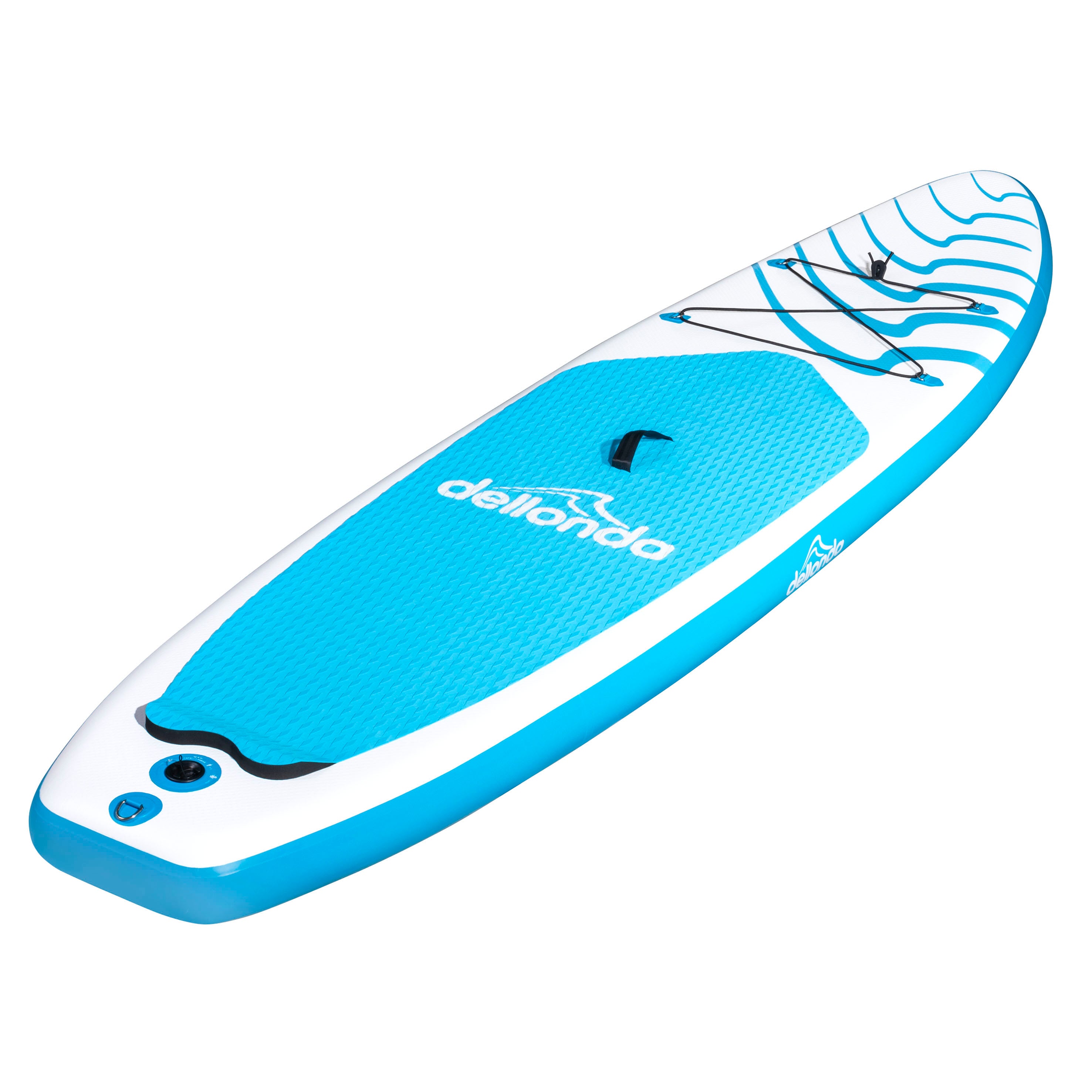 Inflatable Stand Up Paddle Board, SUP, Light Blue/White, 10'6", Leash, Pump, Carry Bag, DL152