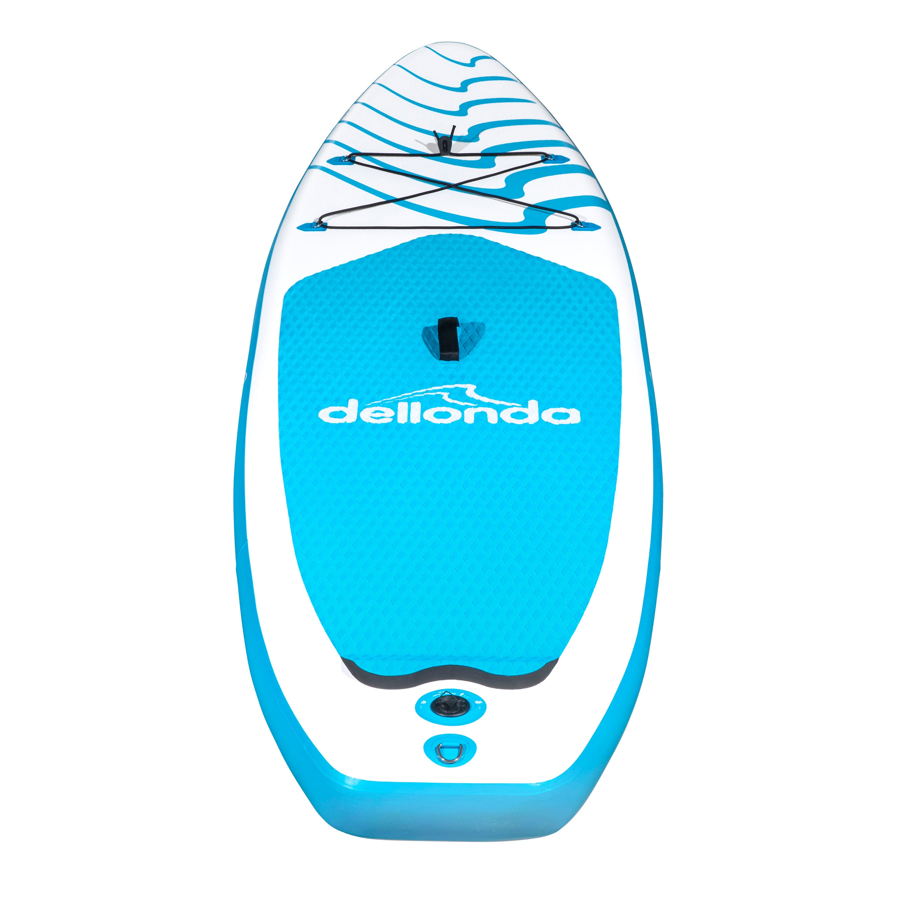 Inflatable Stand Up Paddle Board, SUP, Light Blue/White, 10'6", Leash, Pump, Carry Bag, DL152