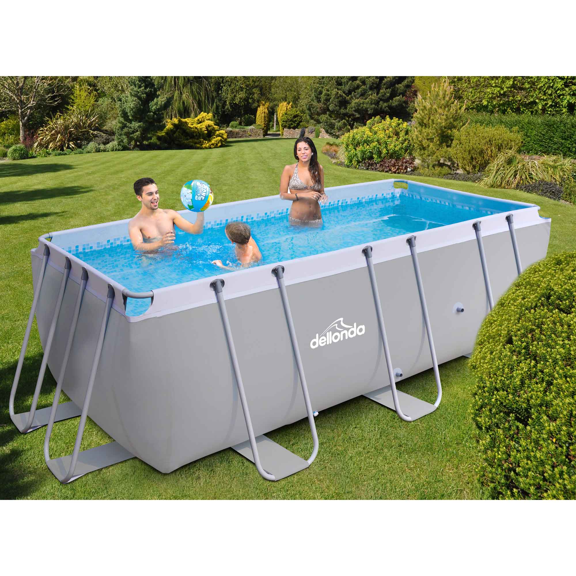 13ft Deluxe Steel Frame Swimming Pool Rectangular with Filter Pump - DL21