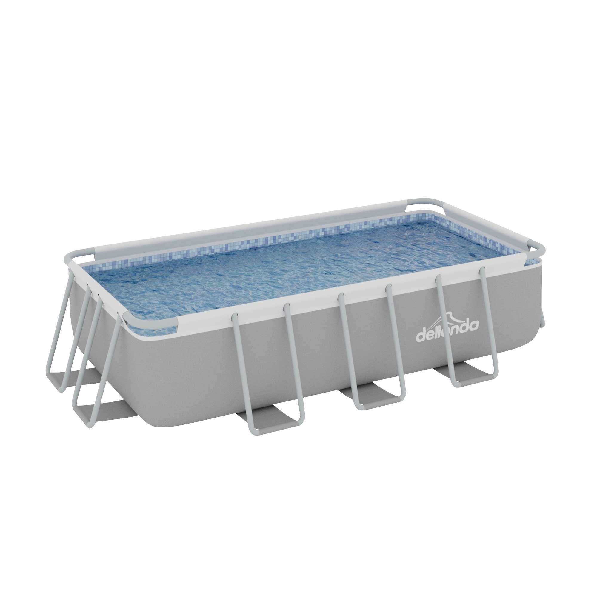 13ft Deluxe Steel Frame Swimming Pool Rectangular with Filter Pump - DL21