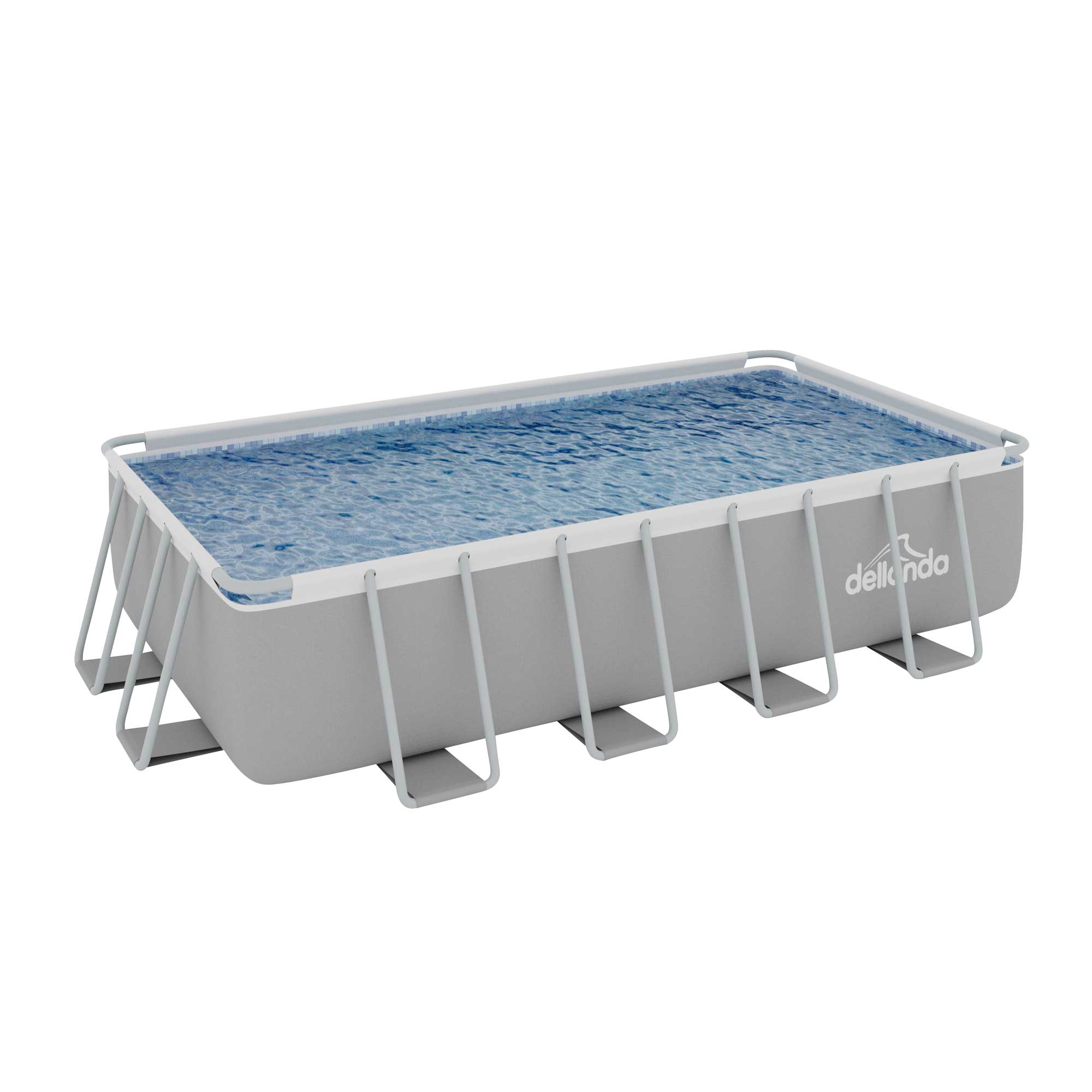 18ft Deluxe Steel Frame Swimming Pool, Rectangular with Filter Pump - DL22