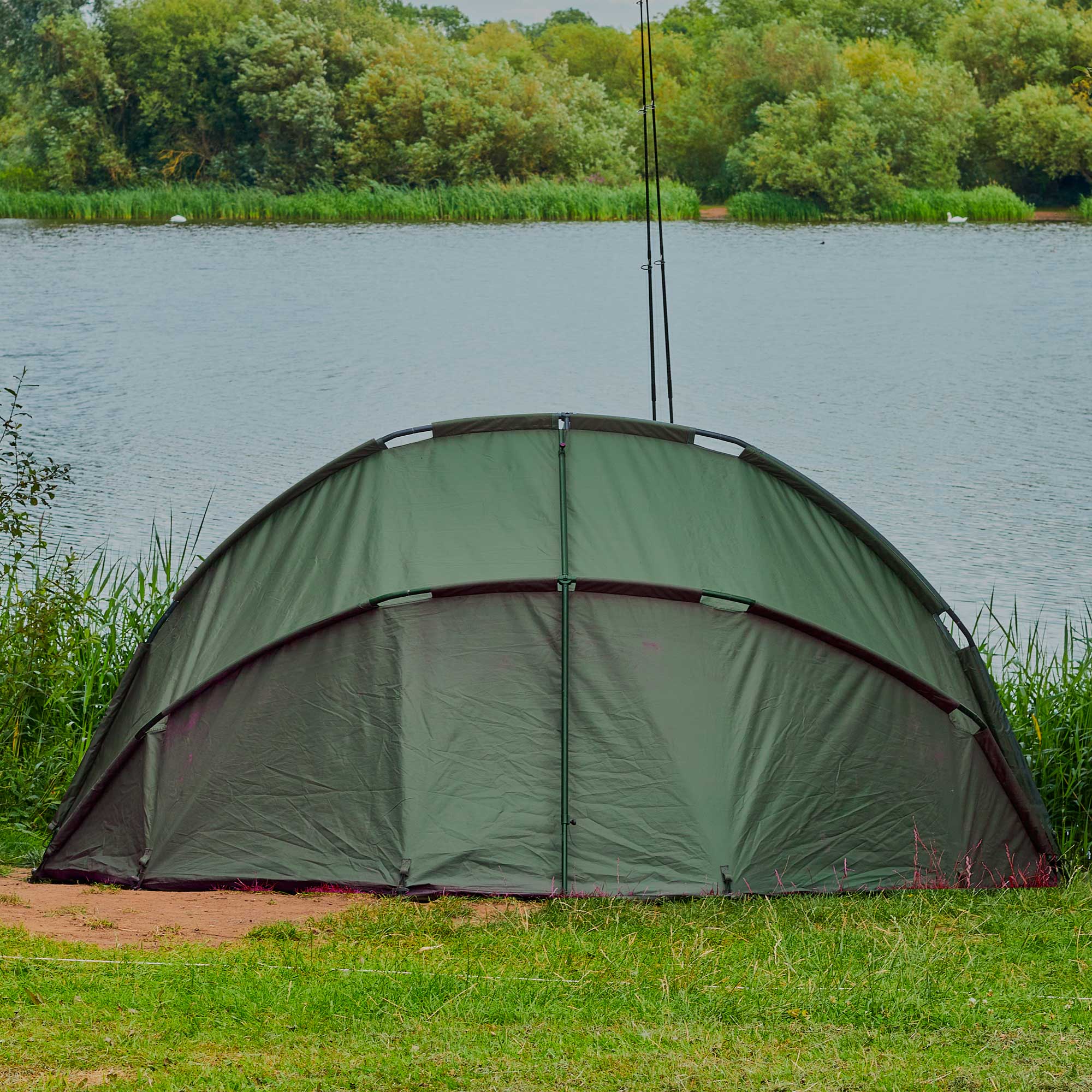 2-Man Fishing Bivvy, Lightweight, Waterproof & UV Protection with Camping Chair & Adjustable Bedchair- DL143