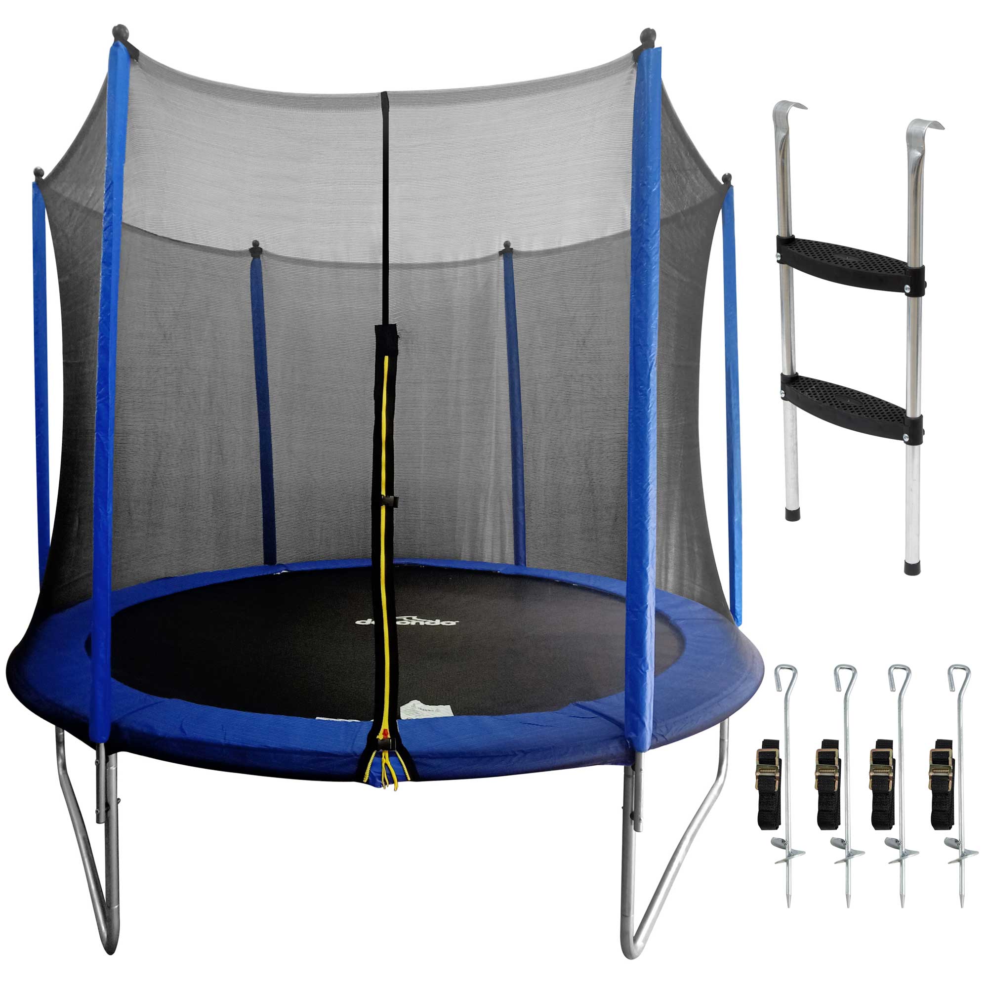 10ft Heavy-Duty Outdoor Trampoline for Kids with Safety Enclosure Net, Includes Anchor Kit & Ladder - DL94