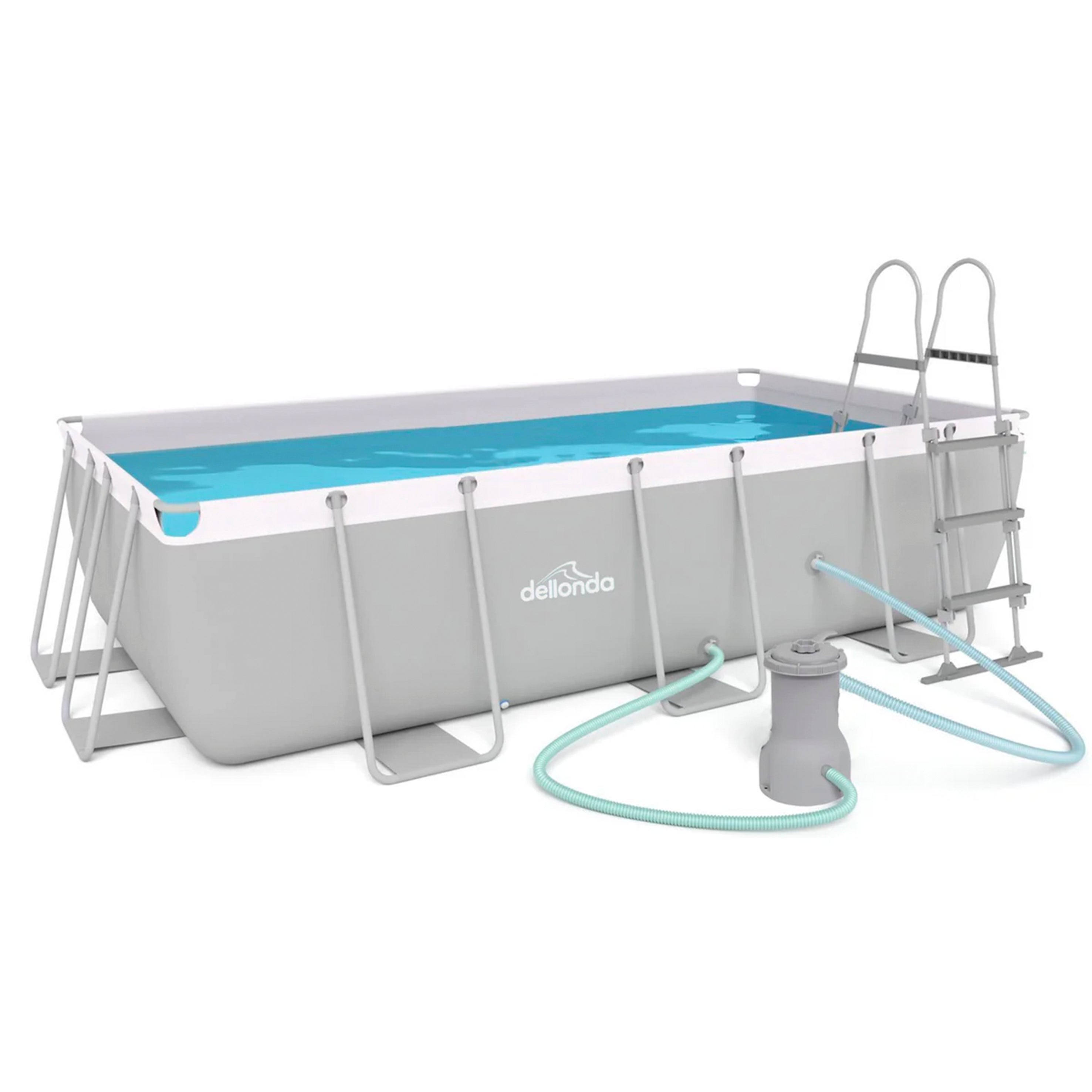 13ft Deluxe Steel Frame Swimming Pool Rectangular with Filter Pump - DL21