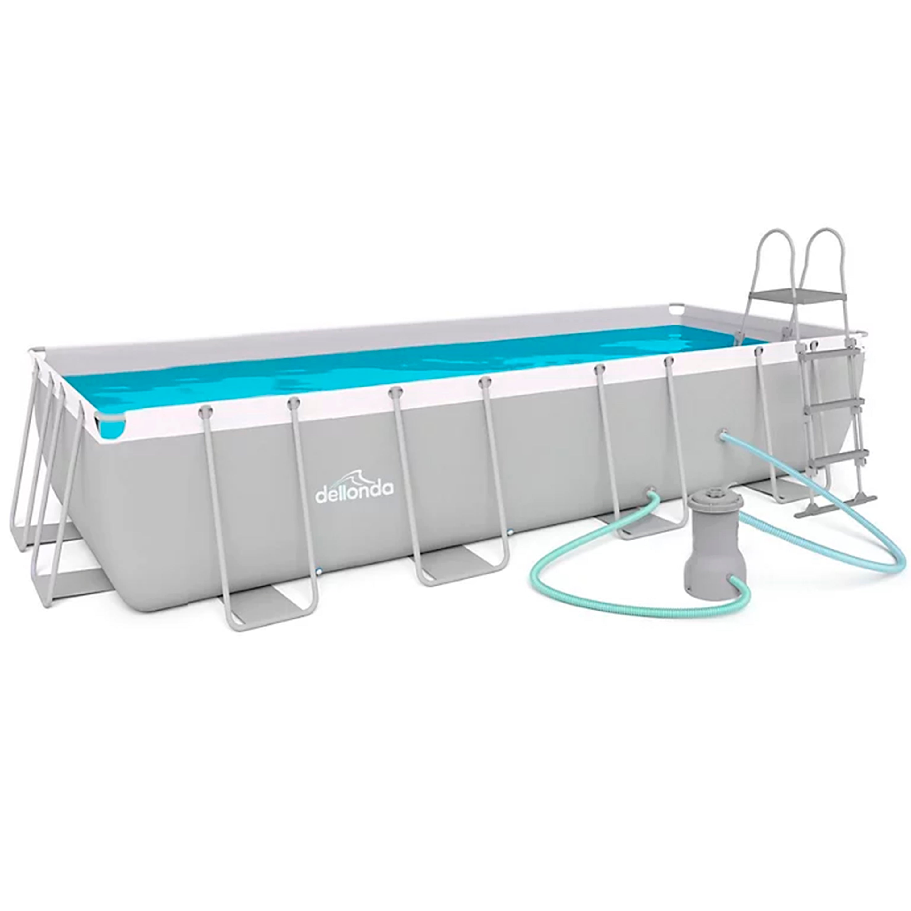 18ft Deluxe Steel Frame Swimming Pool, Rectangular with Filter Pump - DL22