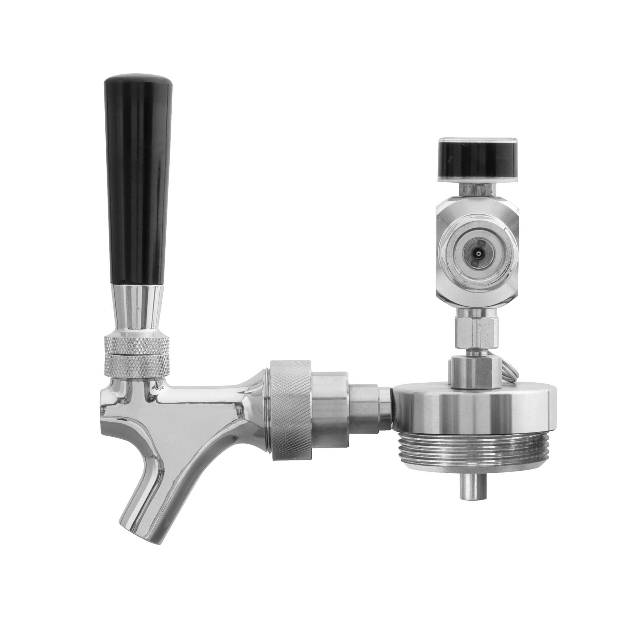 Baridi UK Style Beer Tap with CO2 Regulator for Baridi Stainless Steel Growler Kegs - DH102 - Dellonda