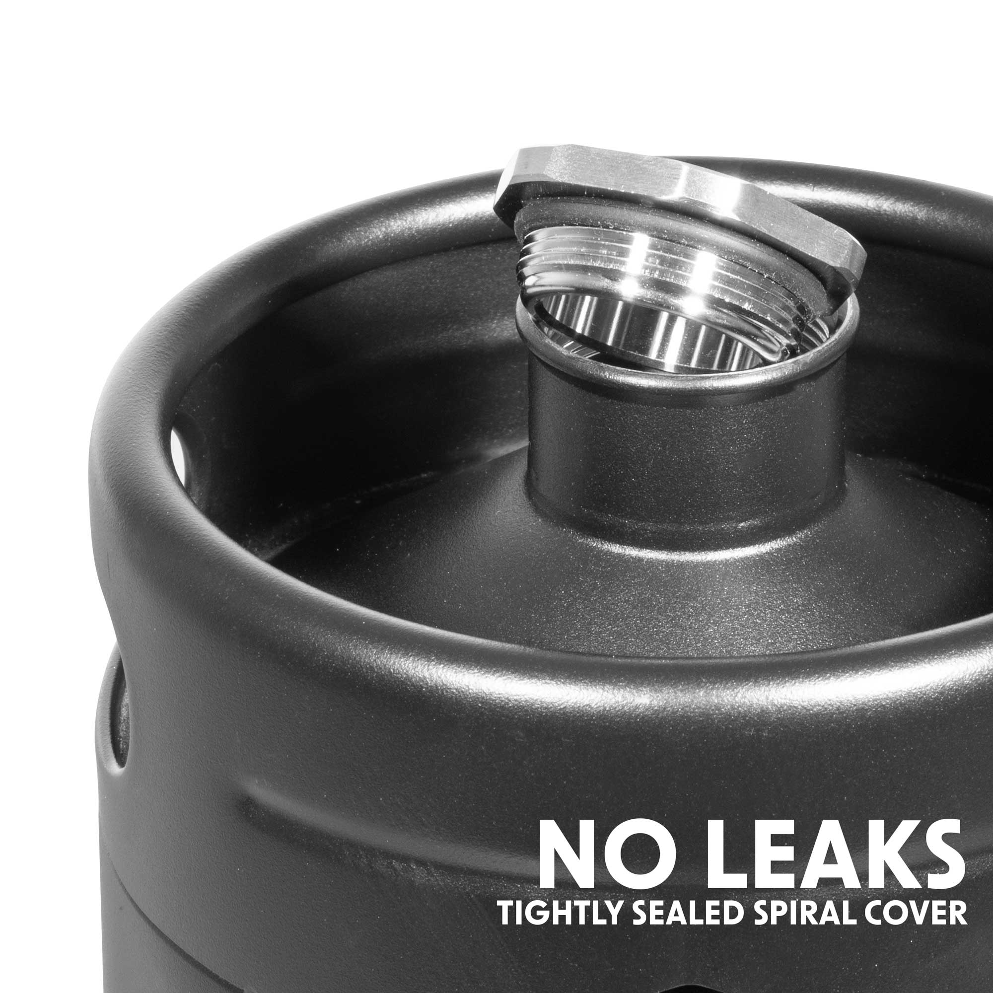 Baridi Stainless Steel Growler Keg 3.78L, Matte Black suitable for Soft Drinks and Beer- DH101 - Dellonda