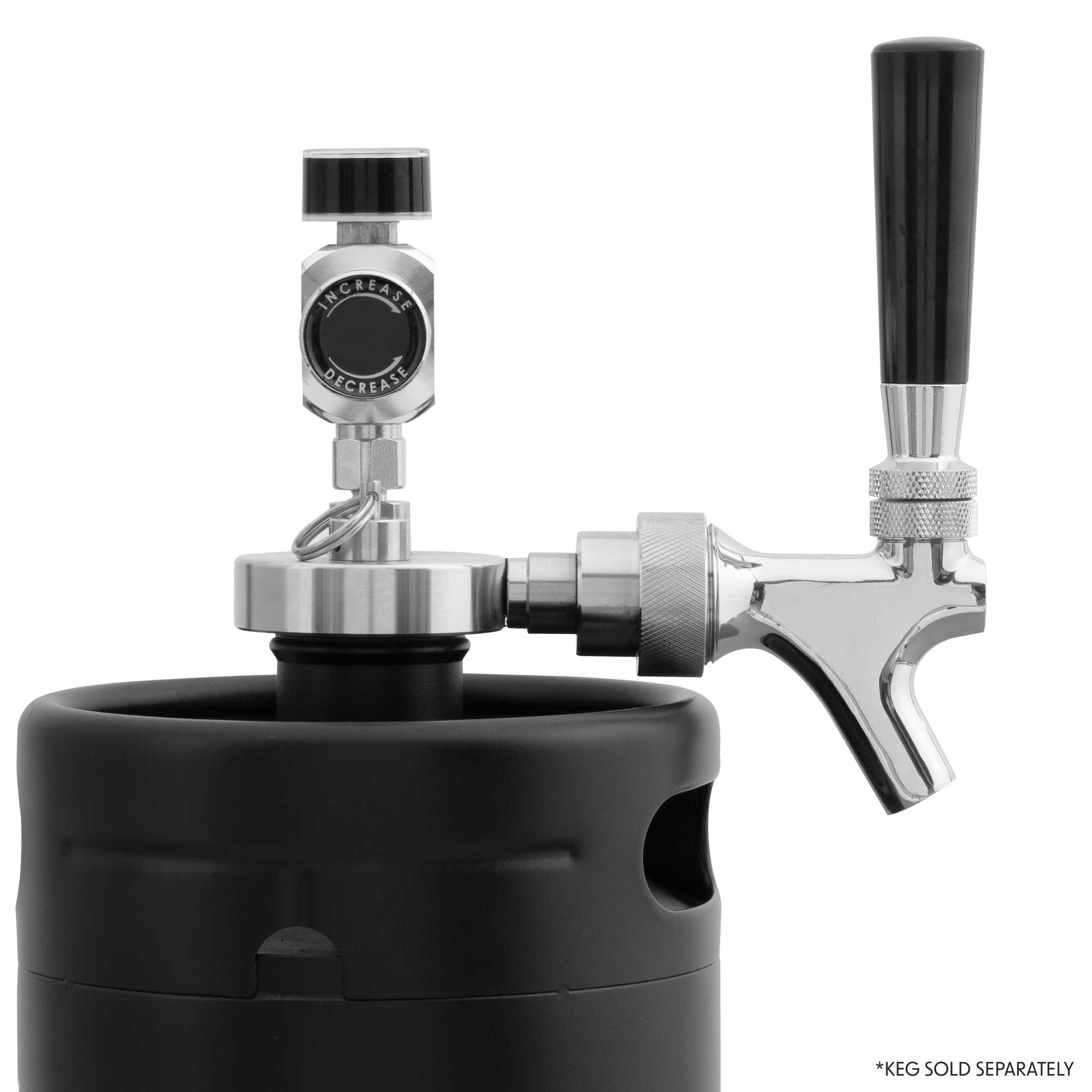 Baridi UK Style Beer Tap with CO2 Regulator for Baridi Stainless Steel Growler Kegs - DH102 - Dellonda