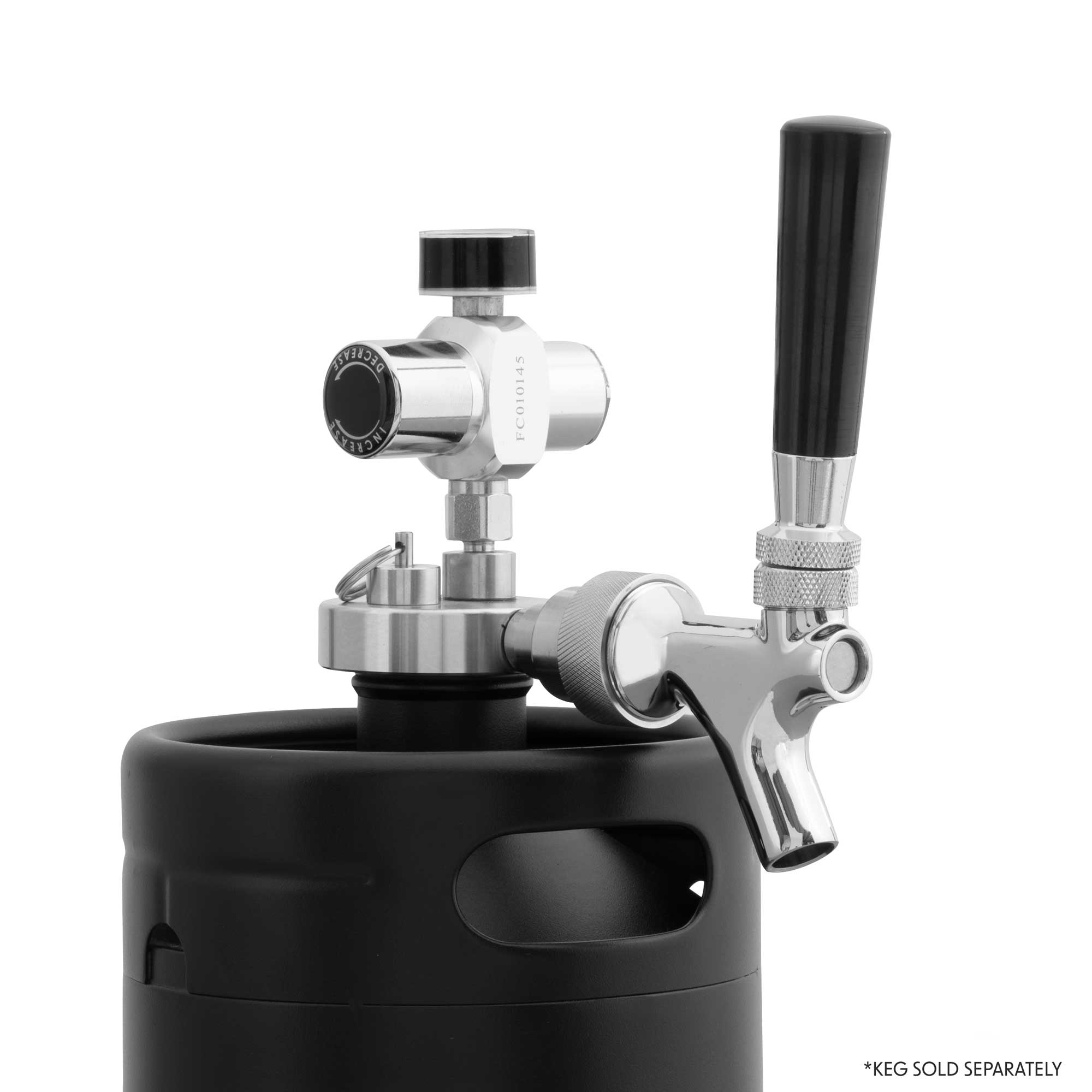 Baridi UK Style Beer Tap with CO2 Regulator for Baridi Stainless Steel Growler Kegs - DH102 - Dellonda