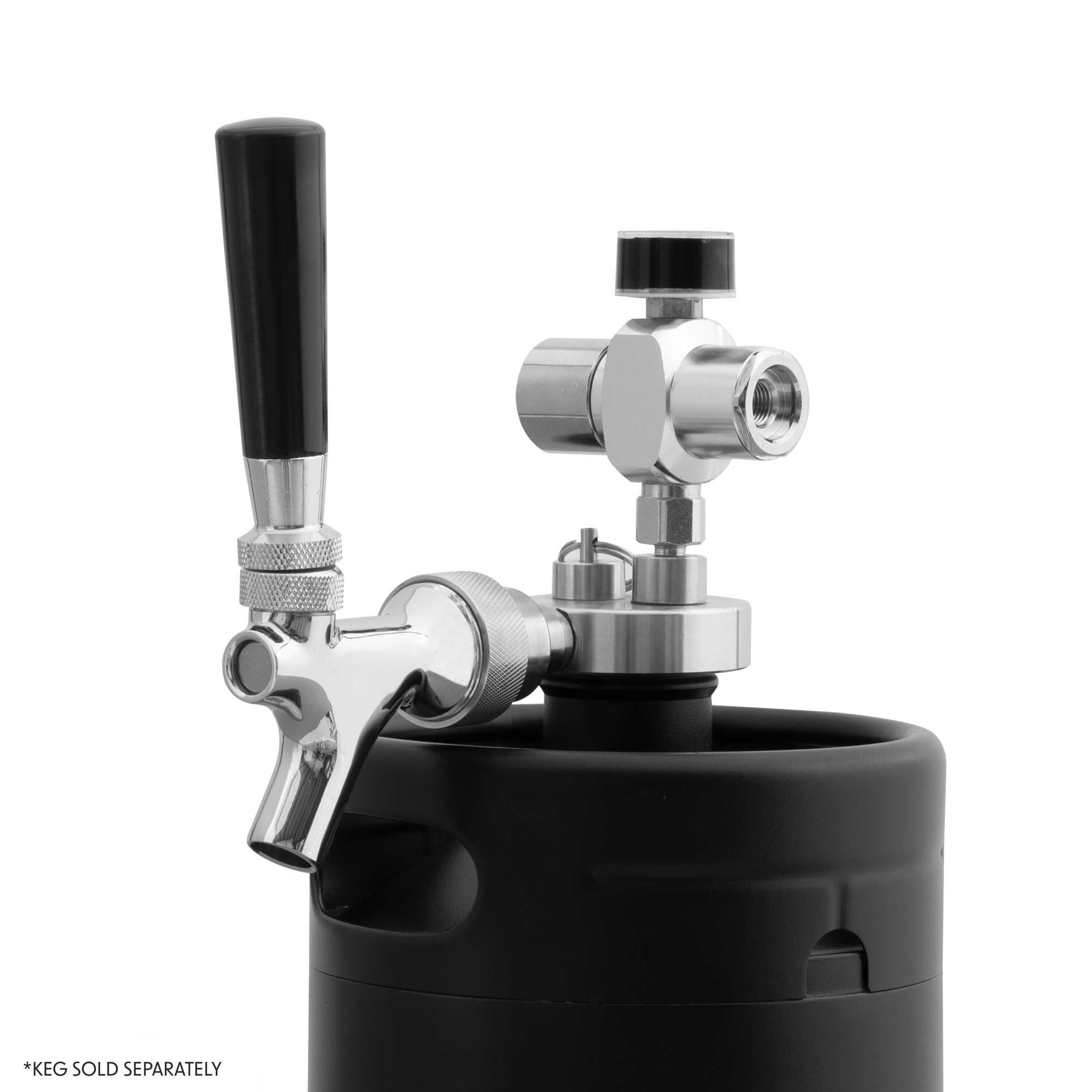 Baridi UK Style Beer Tap with CO2 Regulator for Baridi Stainless Steel Growler Kegs - DH102 - Dellonda