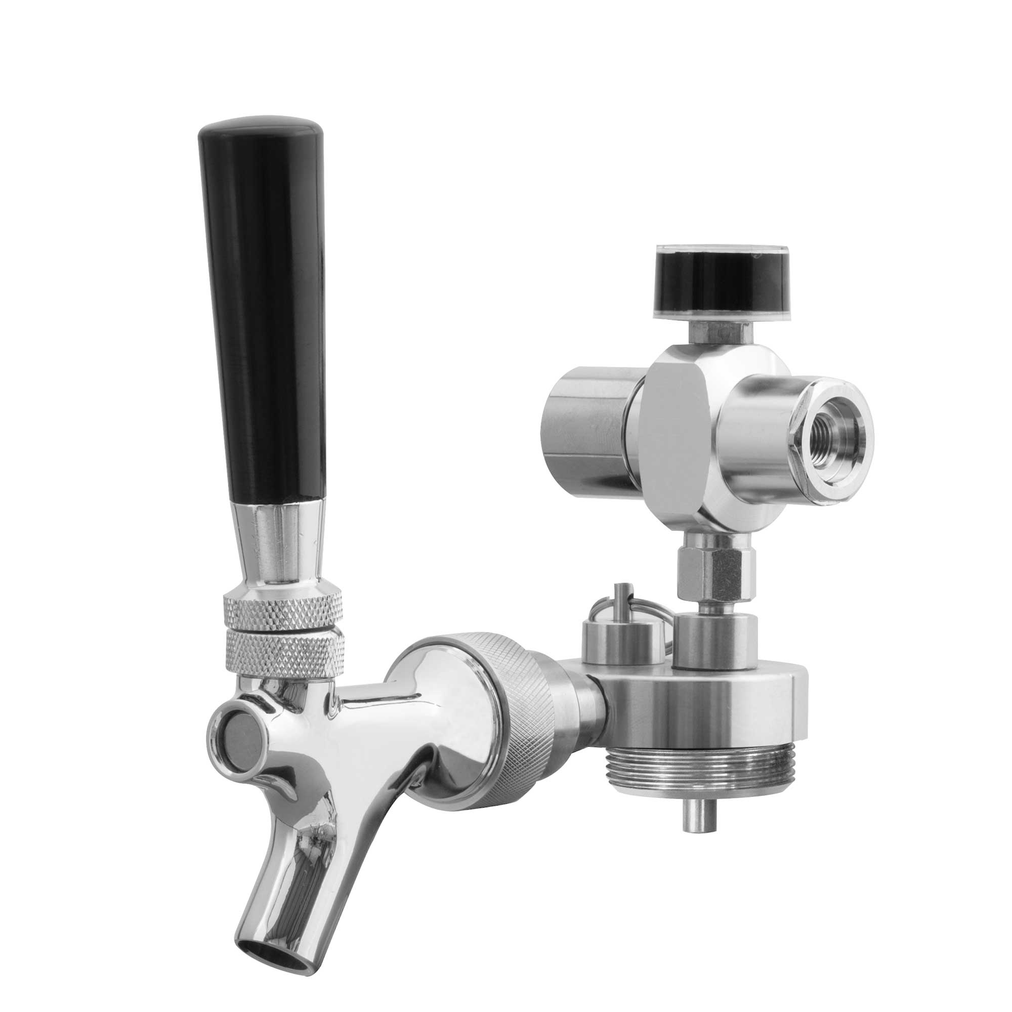 Baridi UK Style Beer Tap with CO2 Regulator for Baridi Stainless Steel Growler Kegs - DH102 - Dellonda