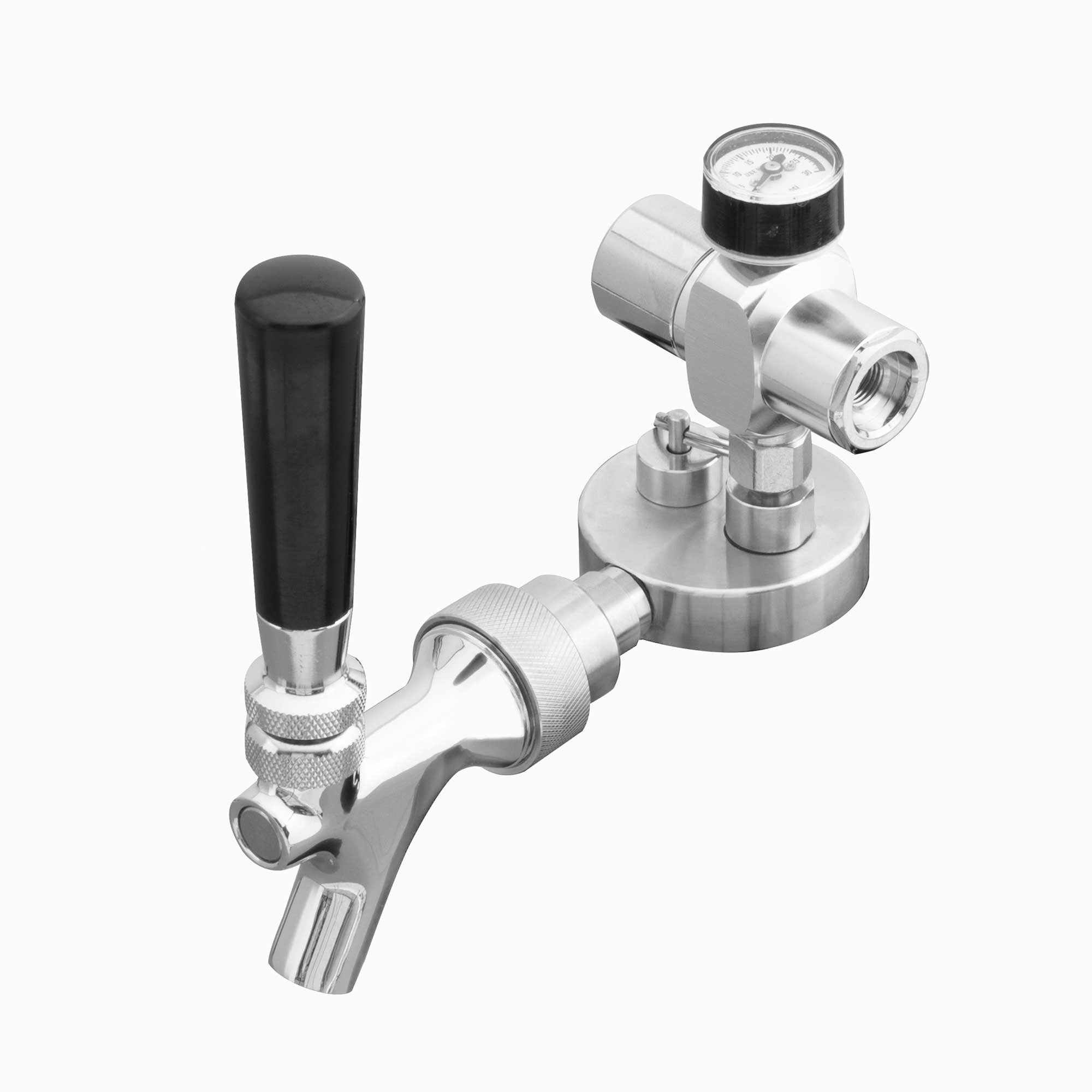 Baridi UK Style Beer Tap with CO2 Regulator for Baridi Stainless Steel Growler Kegs - DH102 - Dellonda