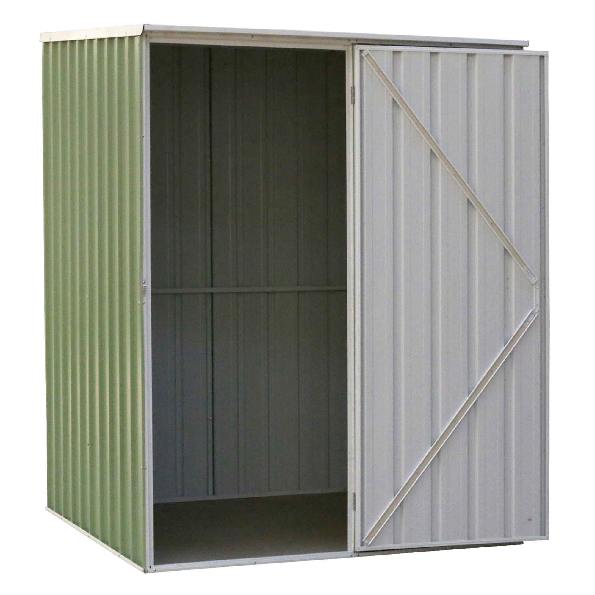 Galvanised Steel Metal Garden/Outdoor/Storage Shed, 5FT x 5FT, Pent Style Roof – Green - DG114 - Dellonda