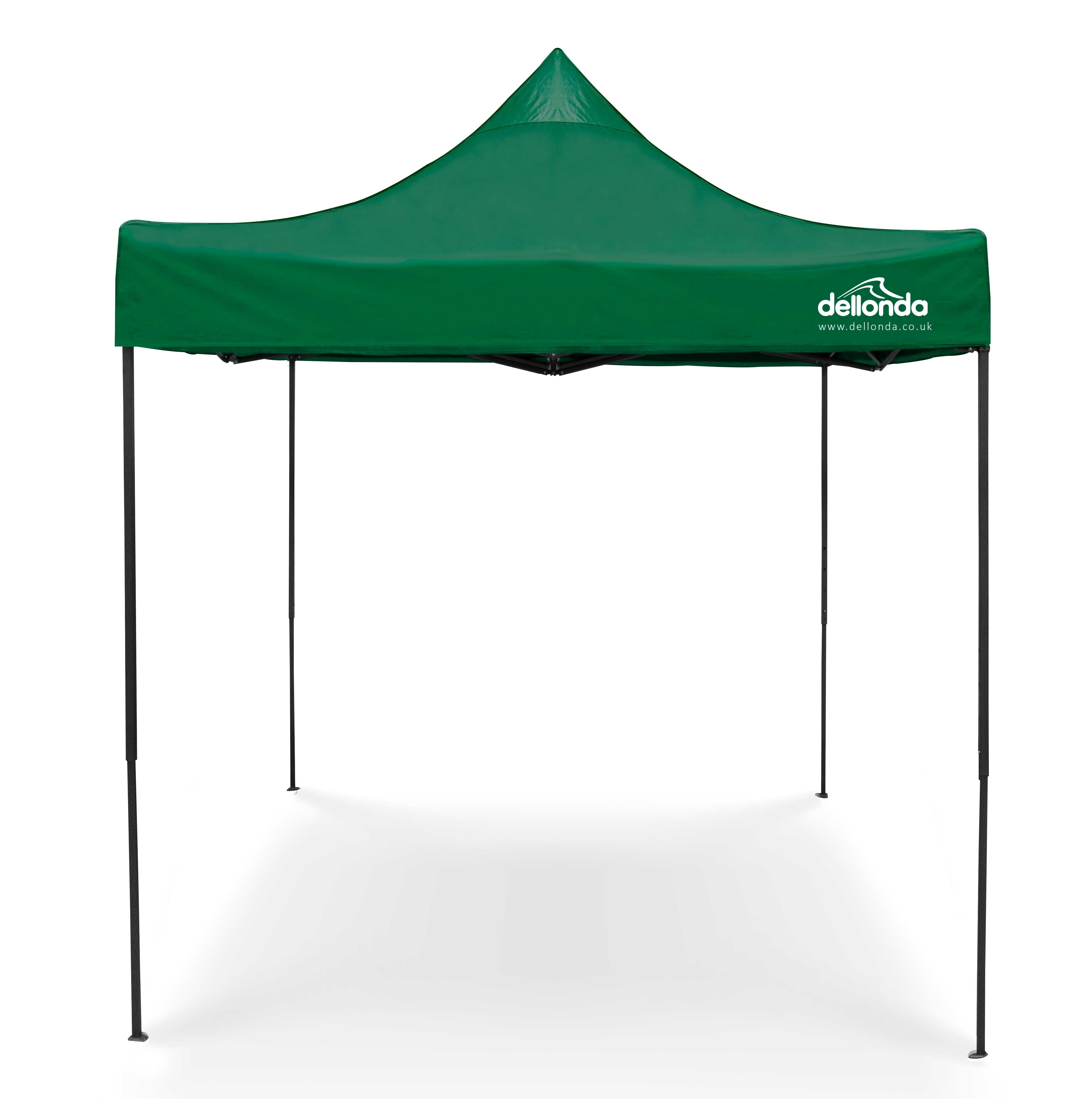 Premium 2x2m Pop-Up Gazebo, Heavy Duty, Water Resistant, Carry Bag, Stakes & Weight Bags - Dark Green - DG128 - Dellonda