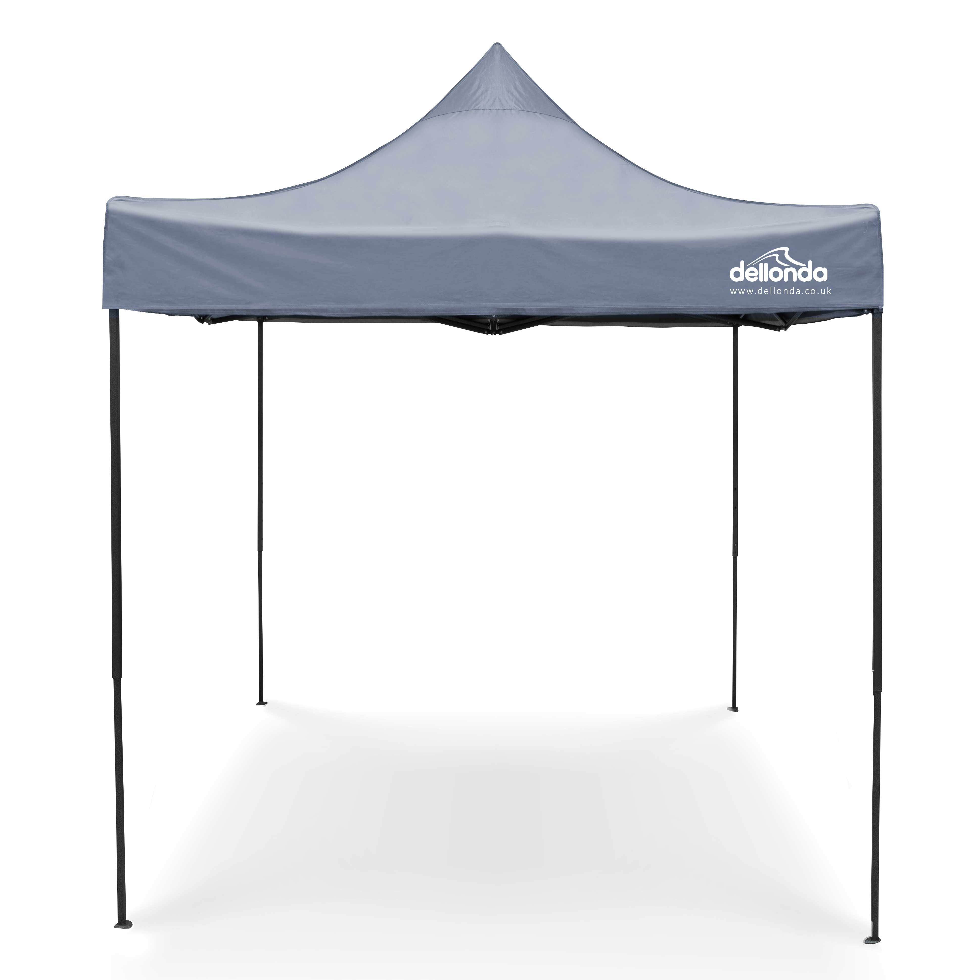 Premium 2x2m Pop-Up Gazebo, Heavy Duty, Water Resistant, Carry Bag, Stakes & Weight Bags - Grey - DG129 - Dellonda