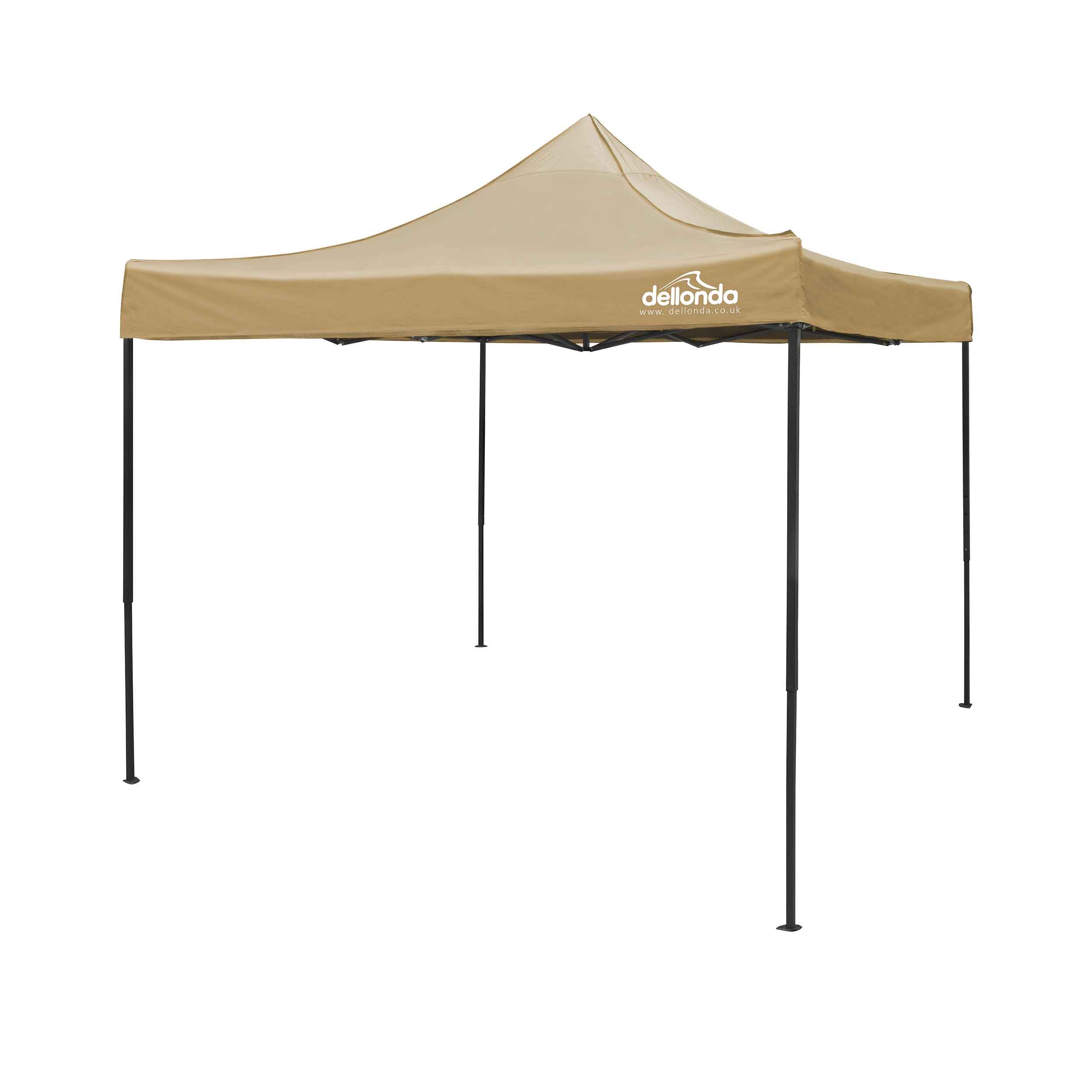 Premium 3x3m Pop-Up Gazebo, Heavy Duty, Water Resistant, Carry Bag, Stakes & Weight Bags - Beige - DG130 - Dellonda