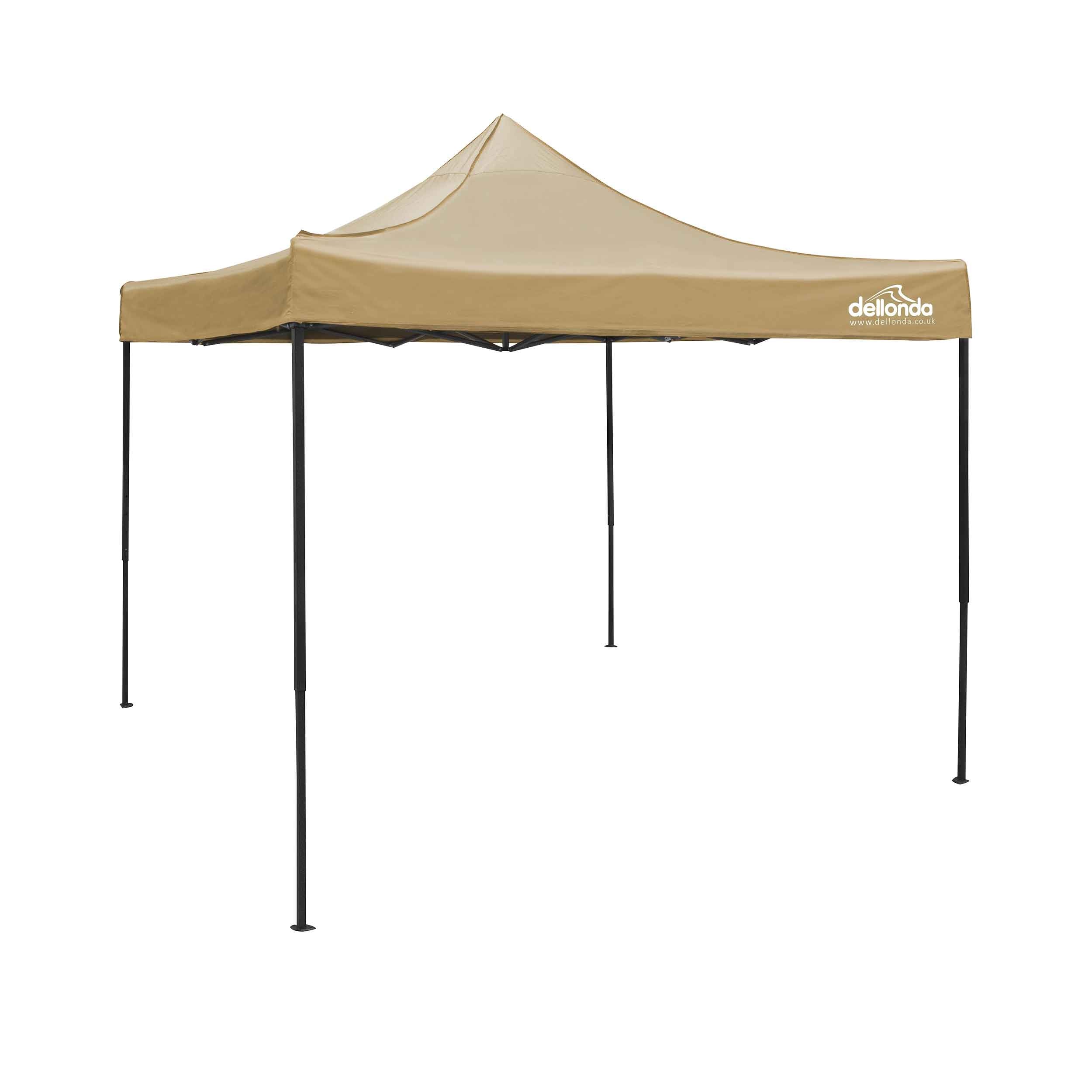 Premium 3x3m Pop-Up Gazebo, Heavy Duty, Water Resistant, Carry Bag, Stakes & Weight Bags - Beige - DG130 - Dellonda