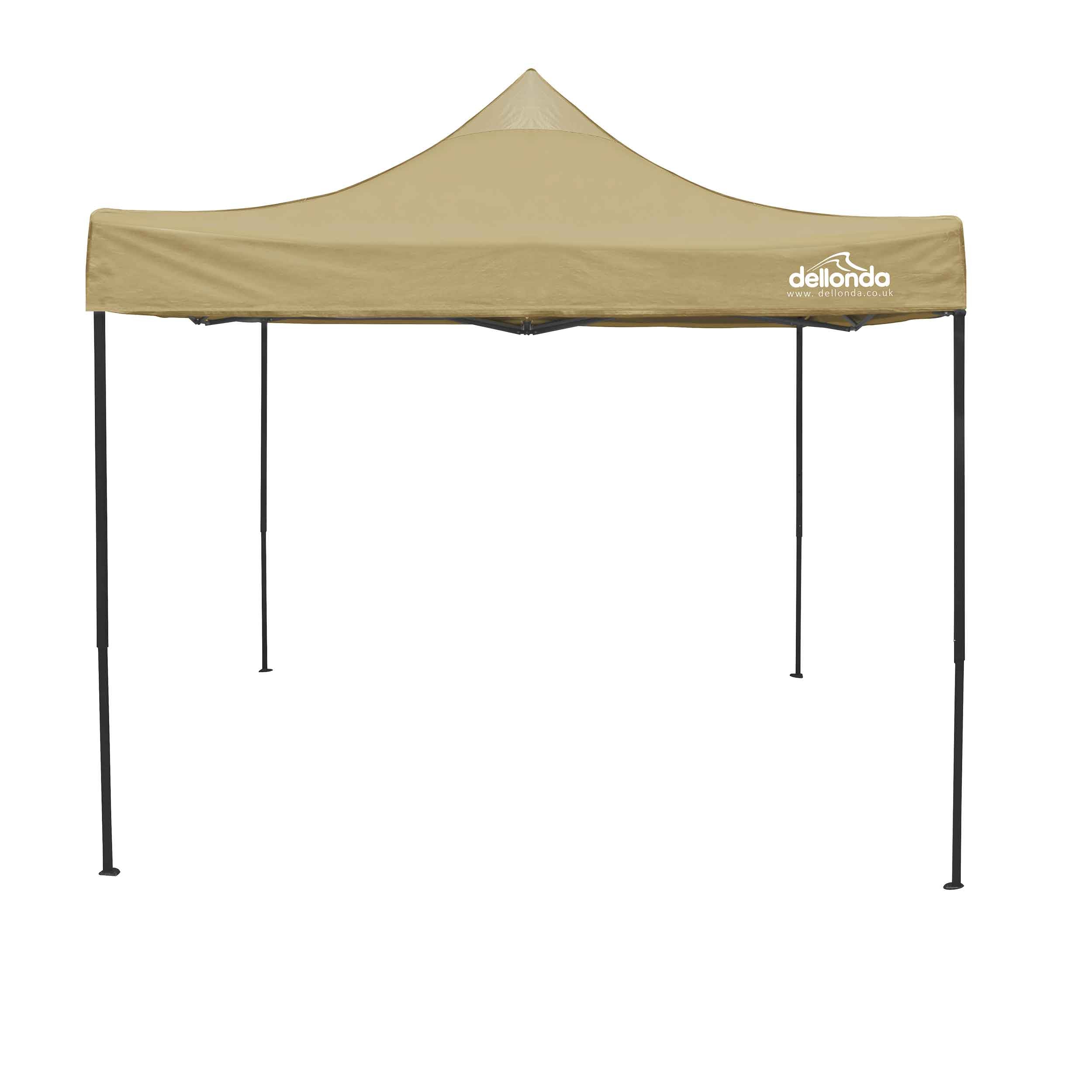 Premium 3x3m Pop-Up Gazebo, Heavy Duty, Water Resistant, Carry Bag, Stakes & Weight Bags - Beige - DG130 - Dellonda