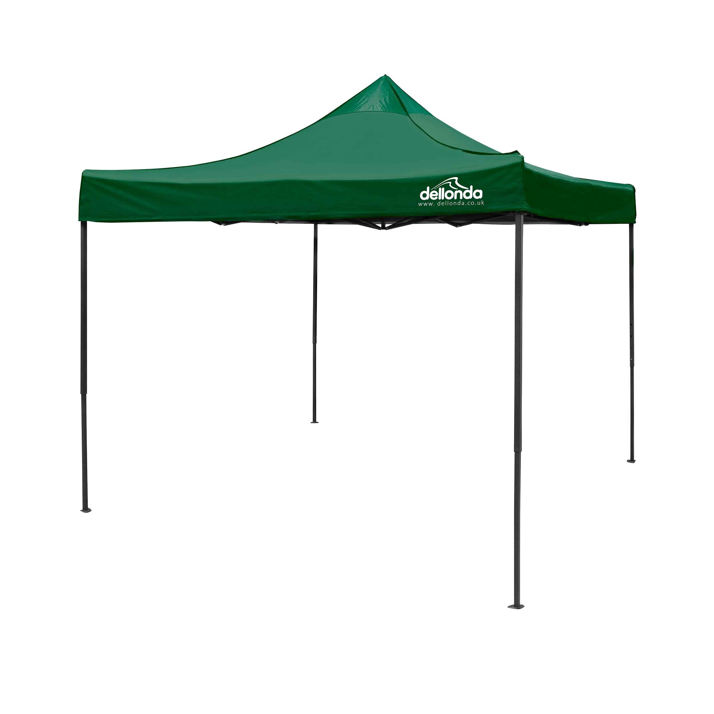 Premium 3x3m Pop-Up Gazebo, Heavy Duty, Water Resistant, Carry Bag, Stakes & Weight Bags - Dark Green - DG132 - Dellonda