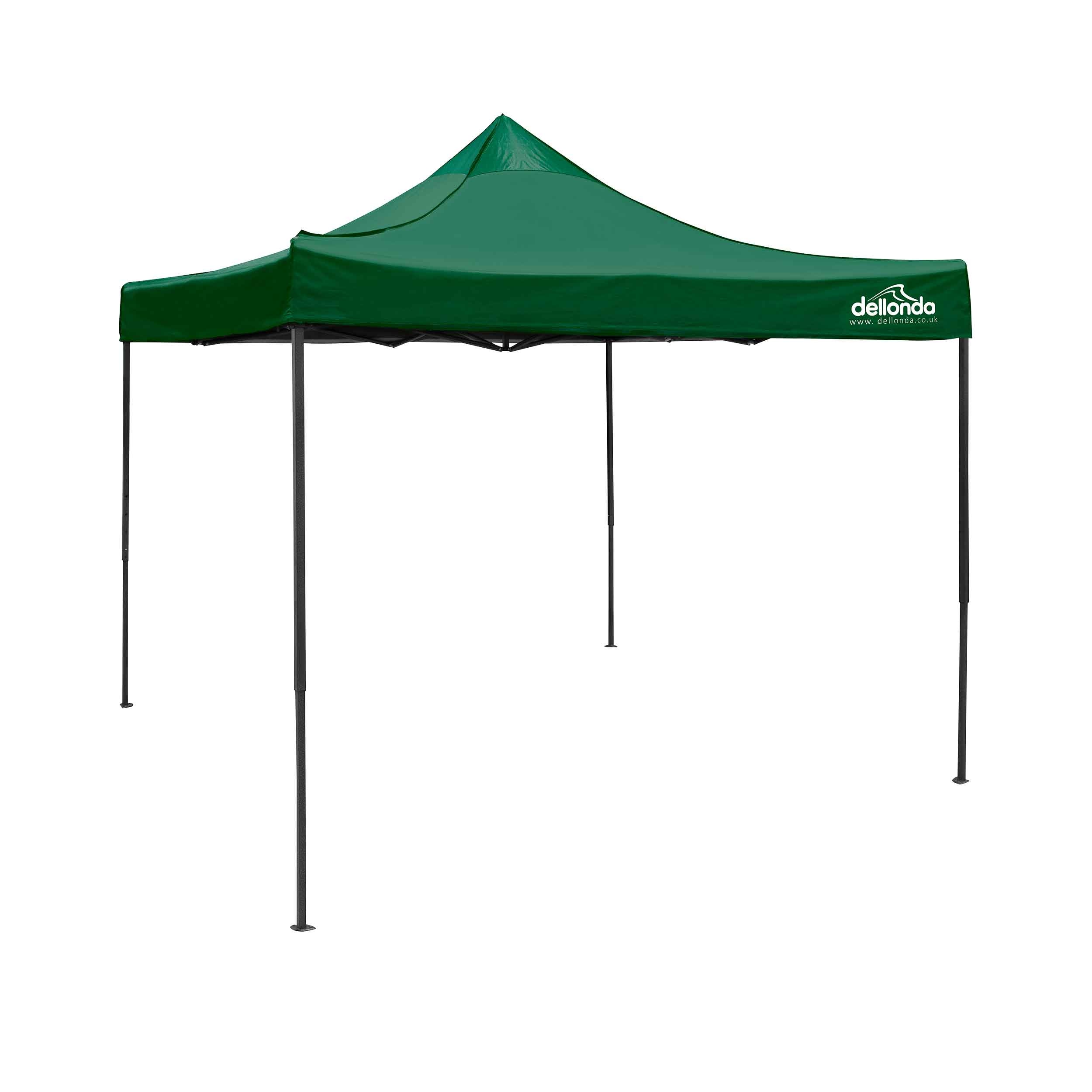 Premium 3x3m Pop-Up Gazebo, Heavy Duty, Water Resistant, Carry Bag, Stakes & Weight Bags - Dark Green - DG132 - Dellonda