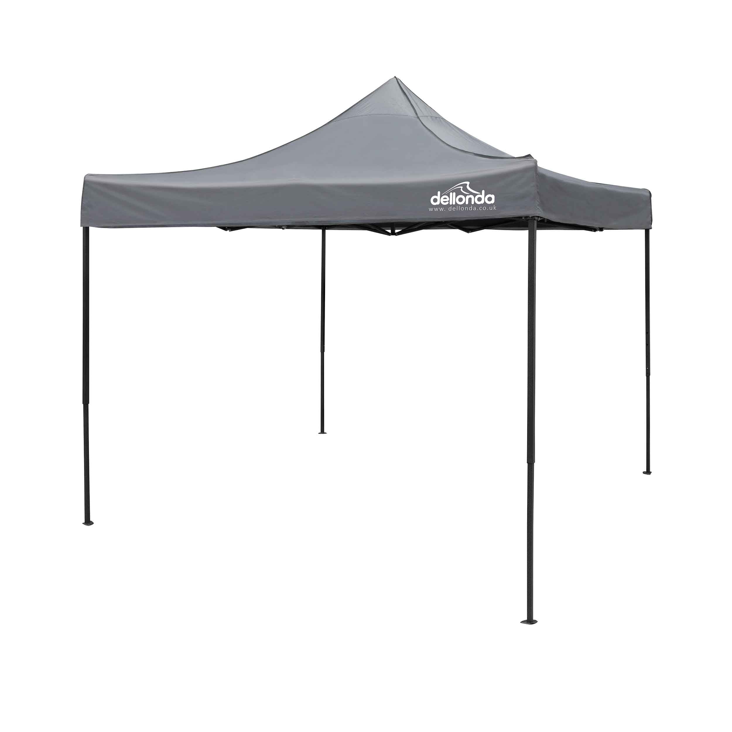 Premium 3x3m Pop-Up Gazebo, Heavy Duty, Water Resistant, Carry Bag, Stakes & Weight Bags - Grey - DG133 - Dellonda