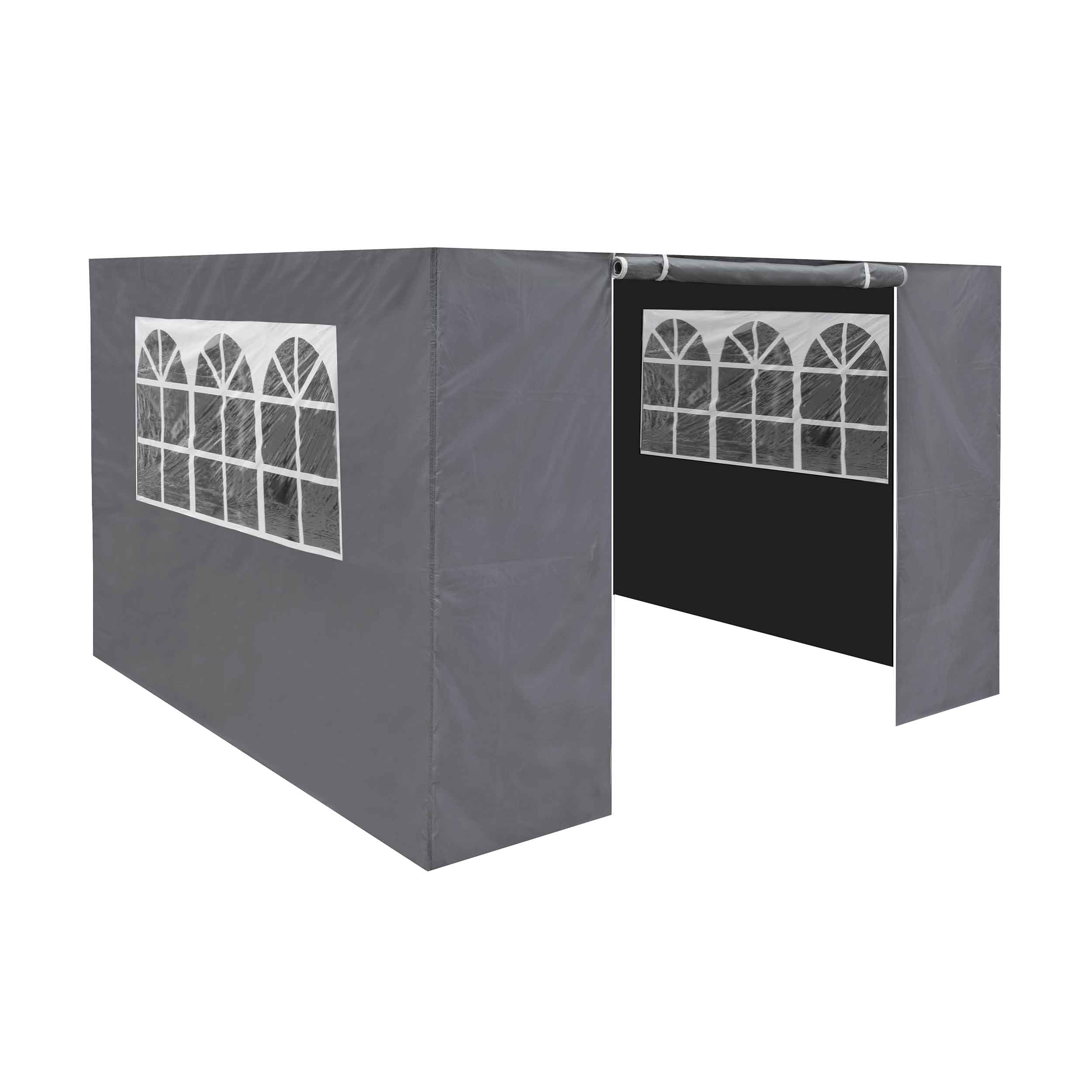 Premium Gazebo/Marquee Side Walls/Doors/Windows, Fits 3 x 3m Models - Grey - DG149 - Dellonda