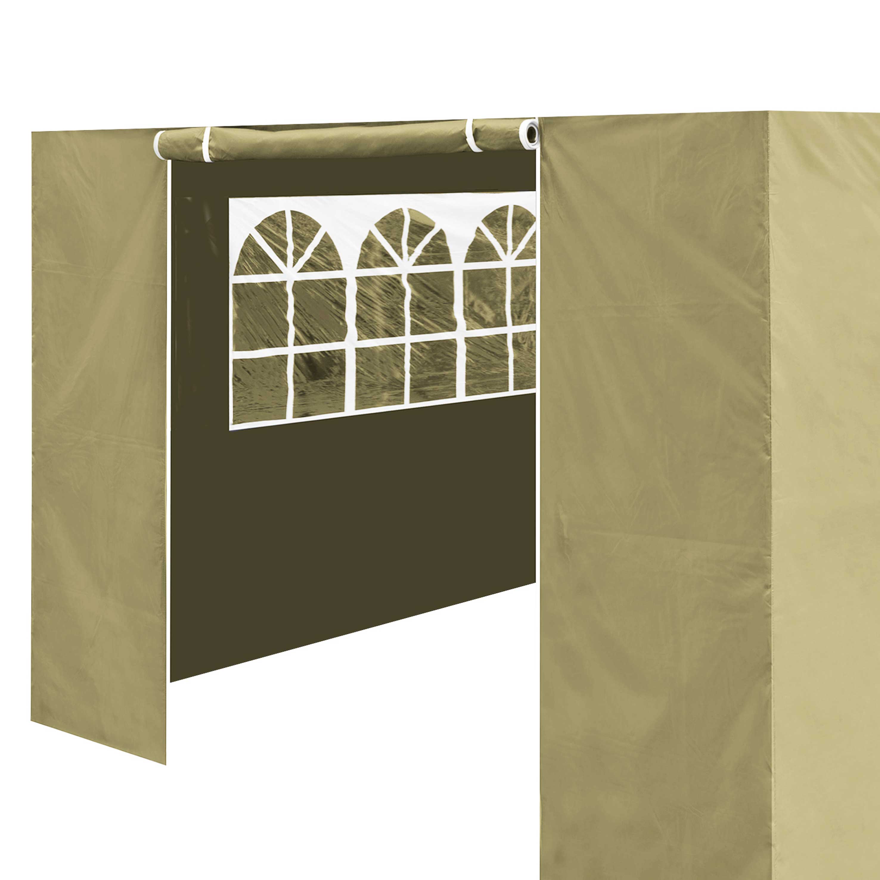 Premium Gazebo/Marquee Side Walls/Doors/Windows, Fits 3 x 4.5m Models - Beige - DG150