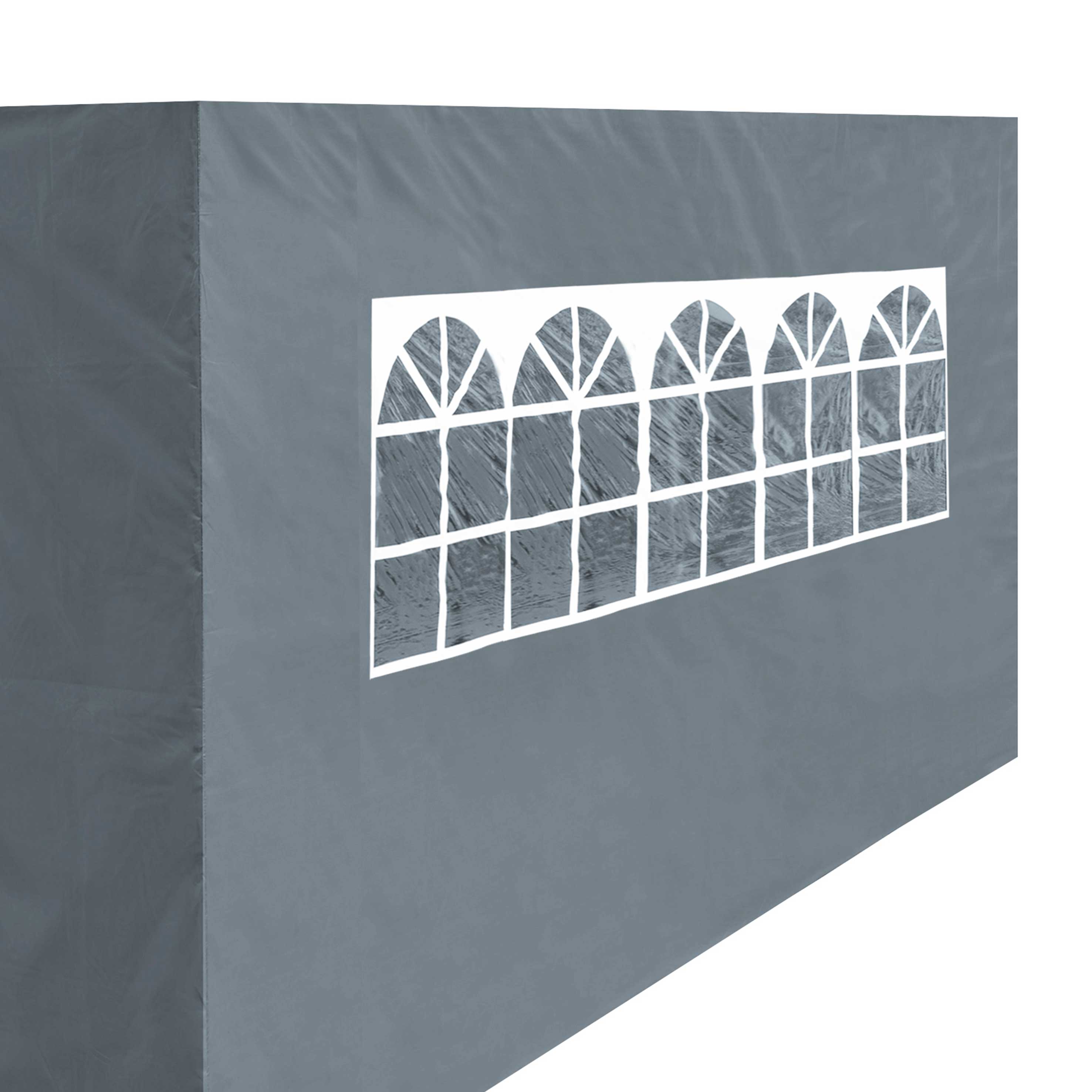 Premium Gazebo/Marquee Side Walls/Doors/Windows, Fits 3 x 4.5m Models - Grey - DG153