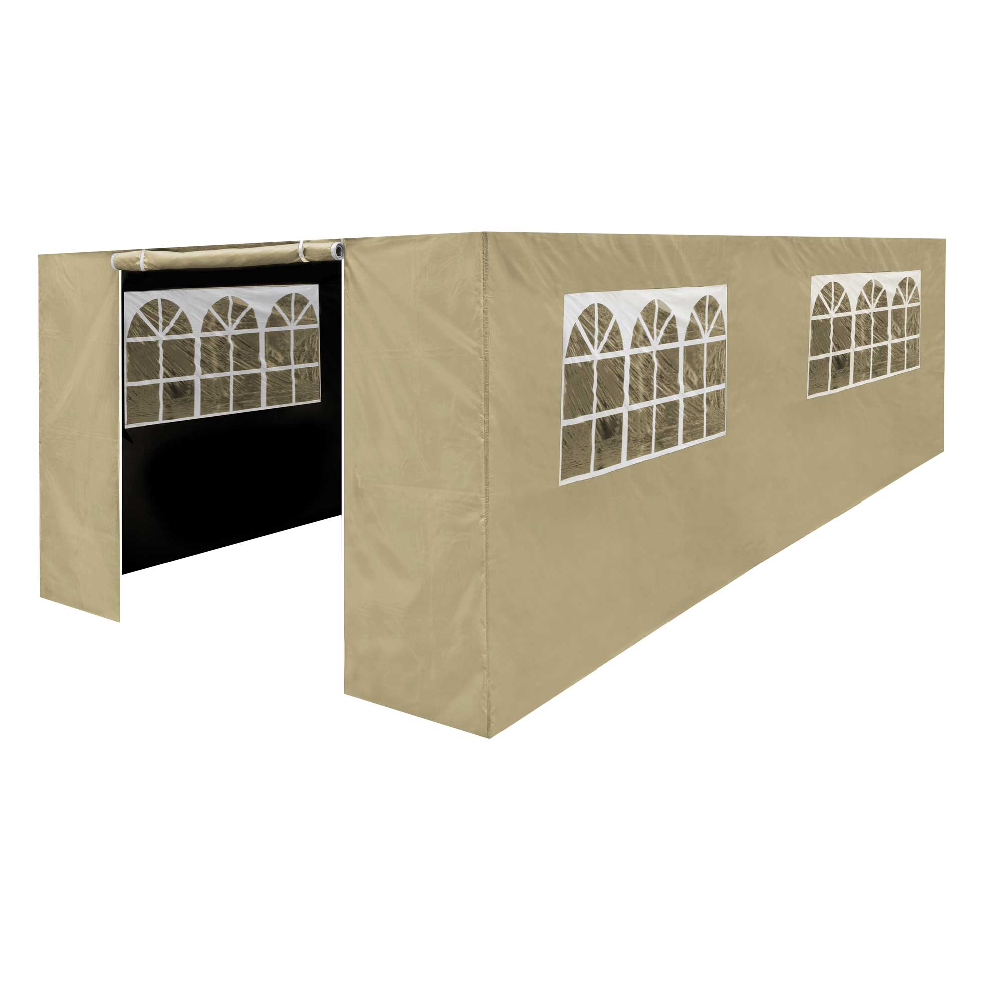 Premium Gazebo/Marquee Side Walls/Doors/Windows, Fits 3 x 6m Models - Beige - DG154 - Dellonda