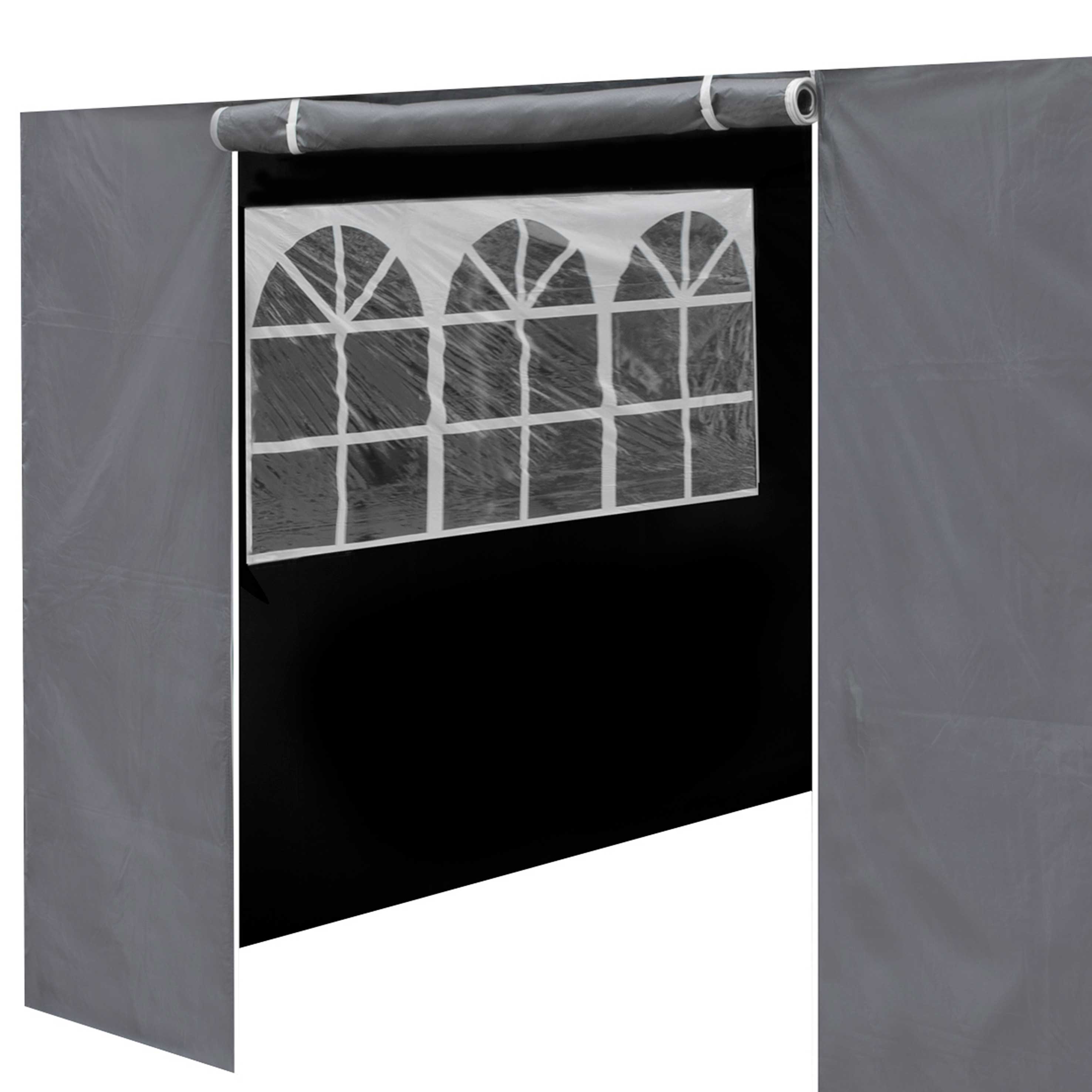 Premium Gazebo/Marquee Side Walls/Doors/Windows, Fits 3 x 6m Models - Grey - DG157