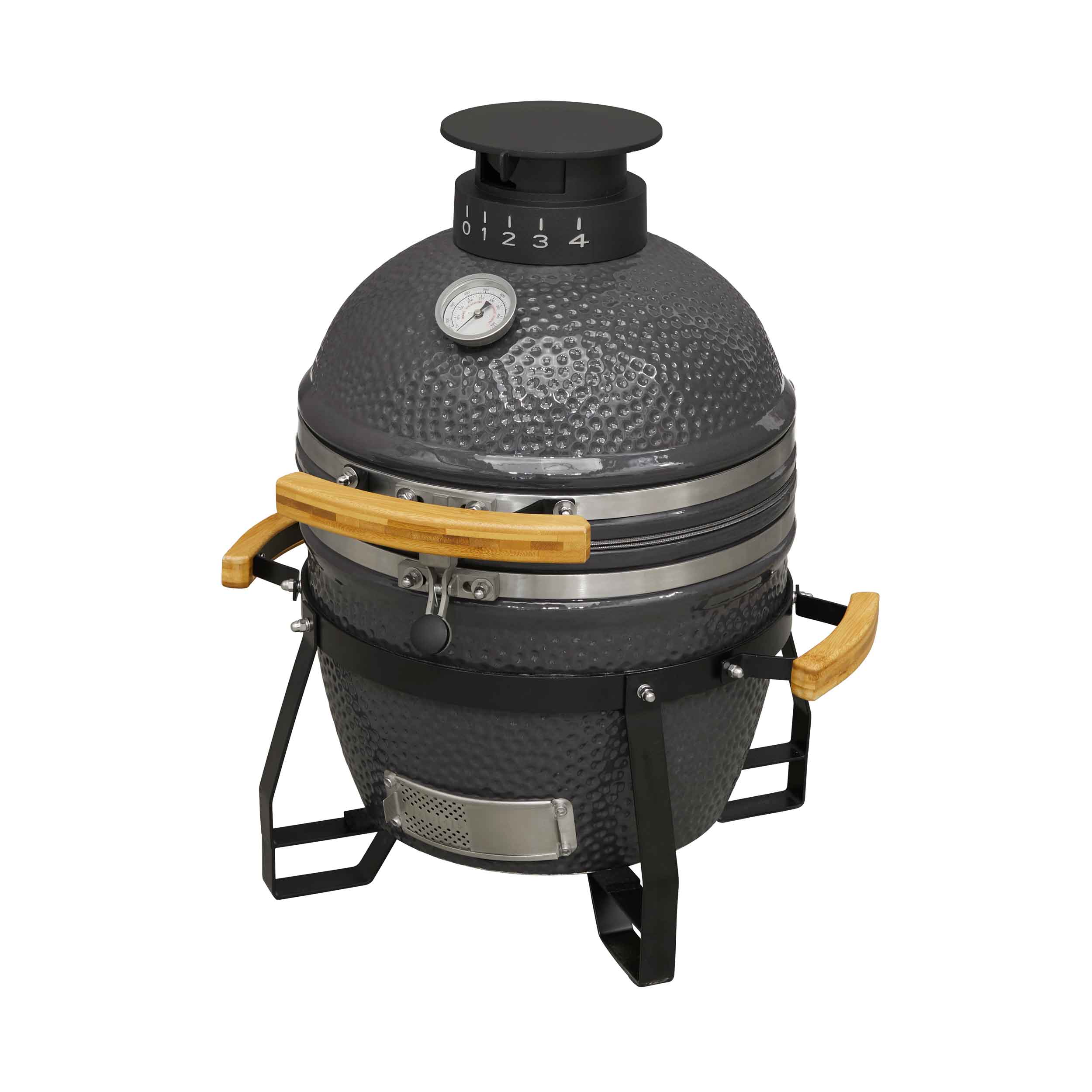 Deluxe Kamado Style BBQ Grill, Oven, Smoker, Ceramic 16"(40cm), with Accessories - DG235 - Dellonda