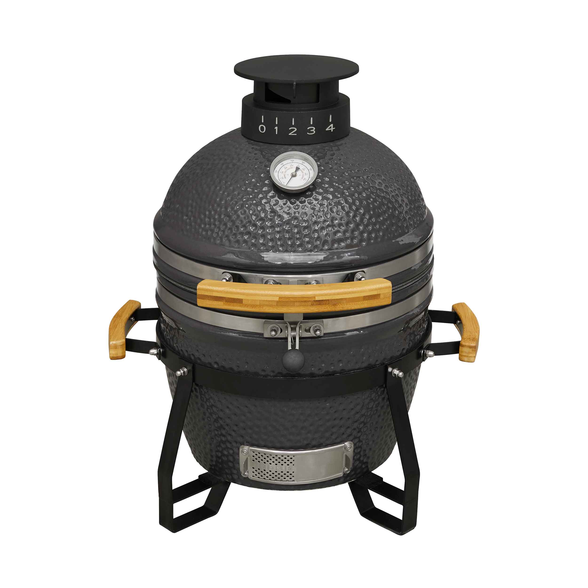 Deluxe Kamado Style BBQ Grill, Oven, Smoker, Ceramic 16"(40cm), with Accessories - DG235 - Dellonda