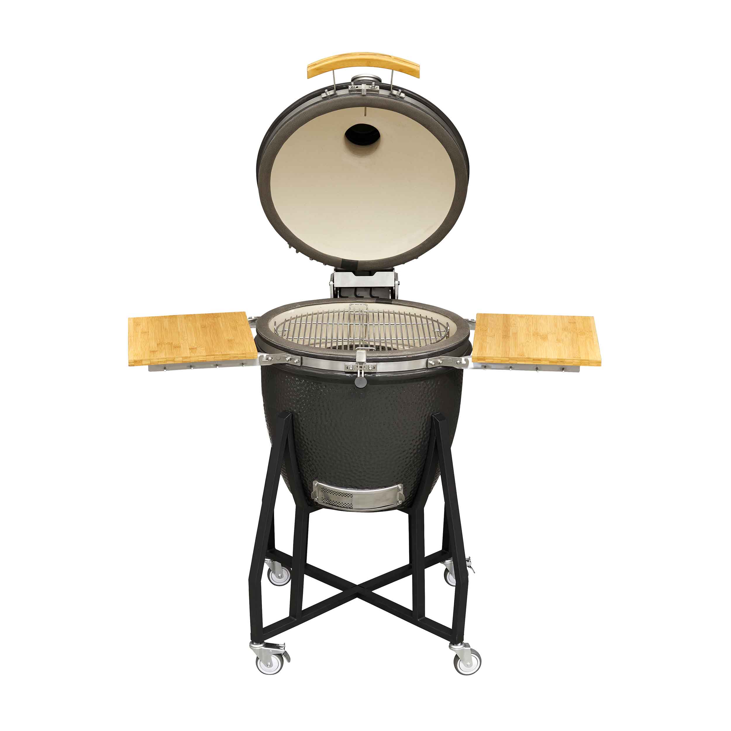 Deluxe Kamado Style BBQ Grill, Oven, Smoker with Wheeled Stand, Ceramic 22"(56cm)  - DG159 - Dellonda